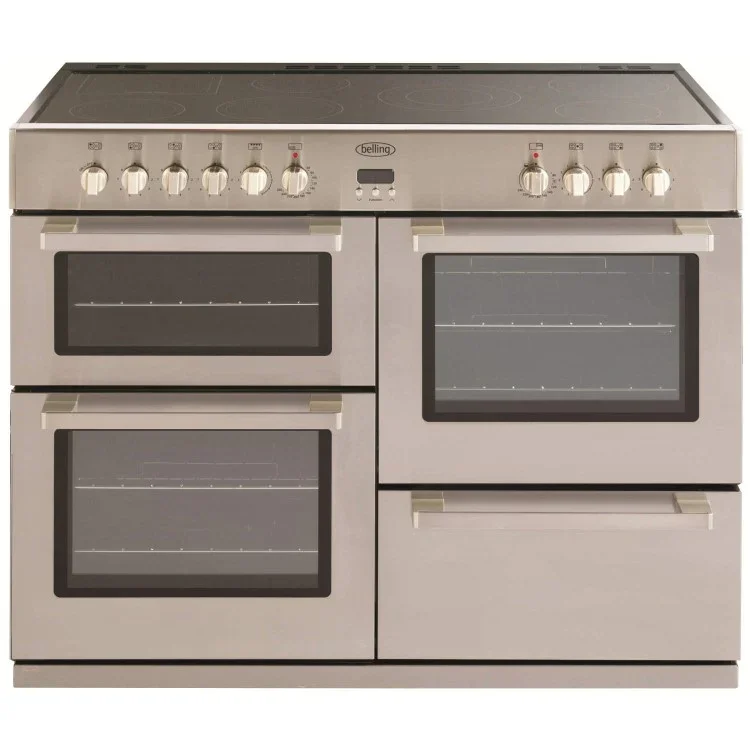 **BOX DAMAGED** Belling DB4 110E PROFESSIONAL 110cm Wide Electric Range Cooker With Ceramic Hob - Stainless Steel