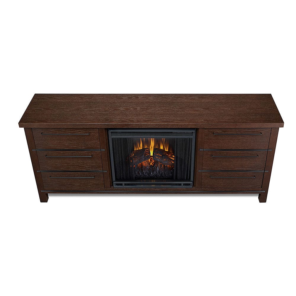 Parsons Electric Fireplace Entertainment Center in Chestnut Oak