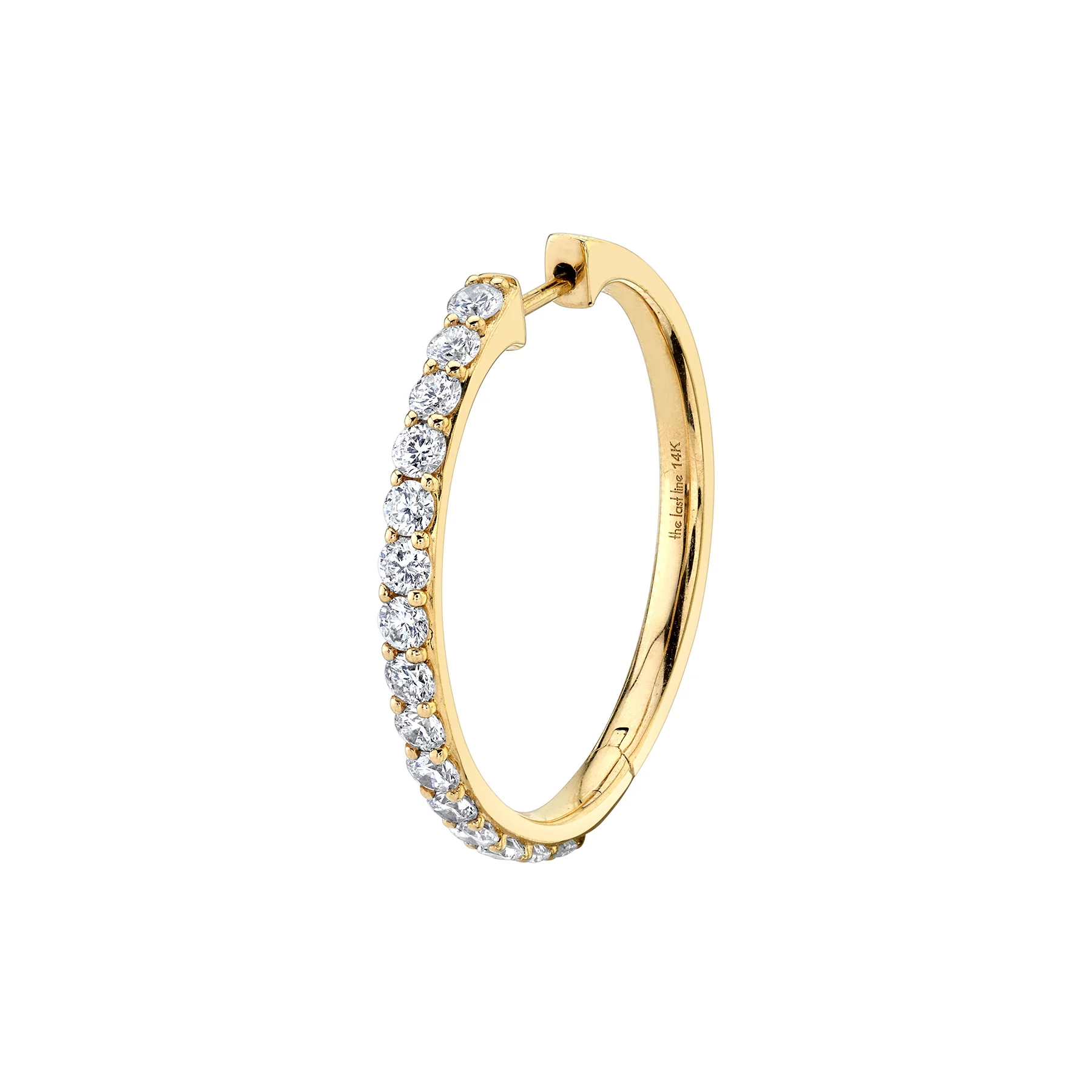 Double Extra Large Biggie Hoop - White Diamond / 14k Yellow Gold