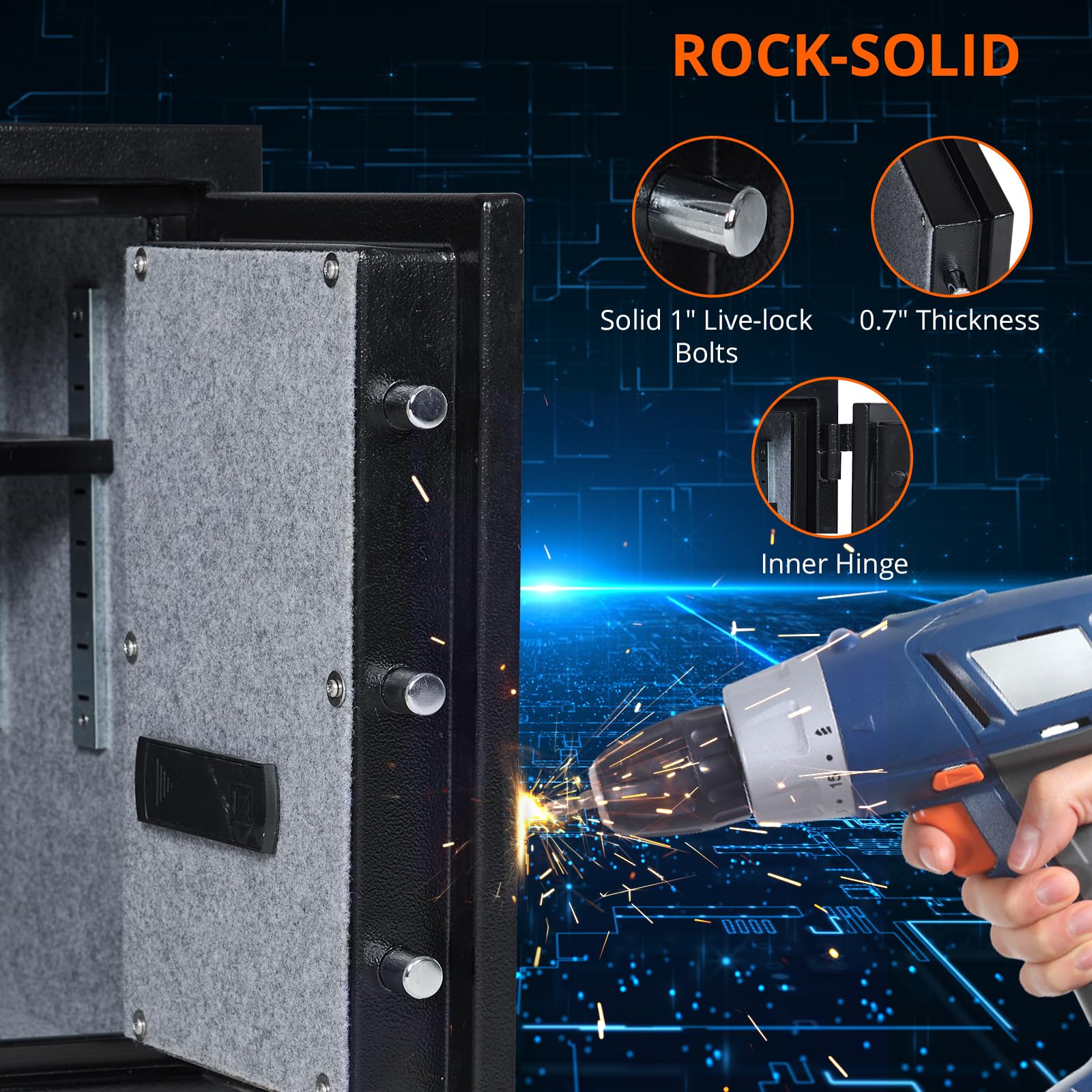 Garvee 2 Cubic Feet Fireproof Home Safe Box, Large Steel Safe with Digital Lock for Cash Jewelry Home Firearm Medicine Valuables