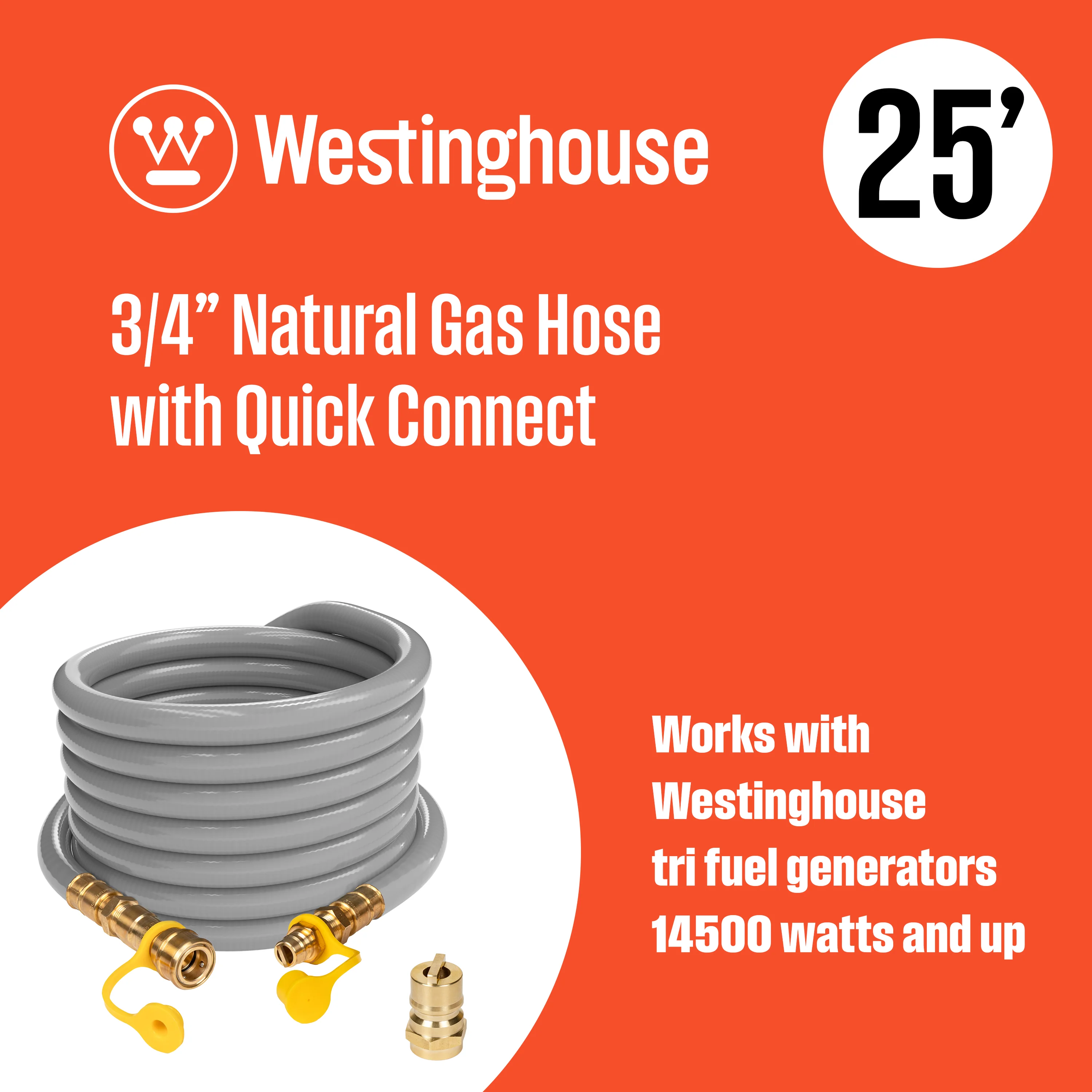 25' Natural Gas Hose: 3/4