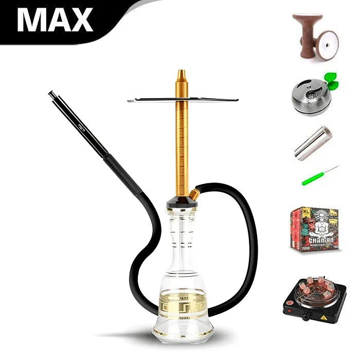 HJ SAOCCA Hookah with Bohemian Base Shisha Set - Gold Black