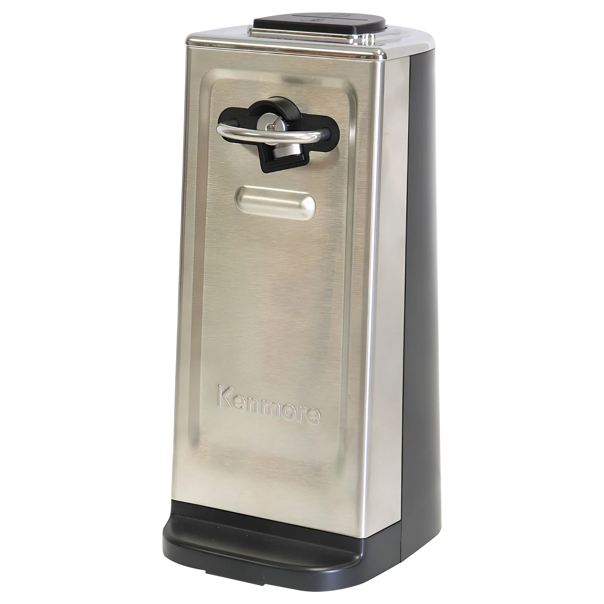 Kenmore Smooth Edge Electric Automatic Can Opener, Smooth-Touch Side-Cut Blade, Extra-Tall Can Opener, Easy Operation, Opens Regular And Pop-Top Cans, Prevents Sharp Edges, Black & Stainless Steel