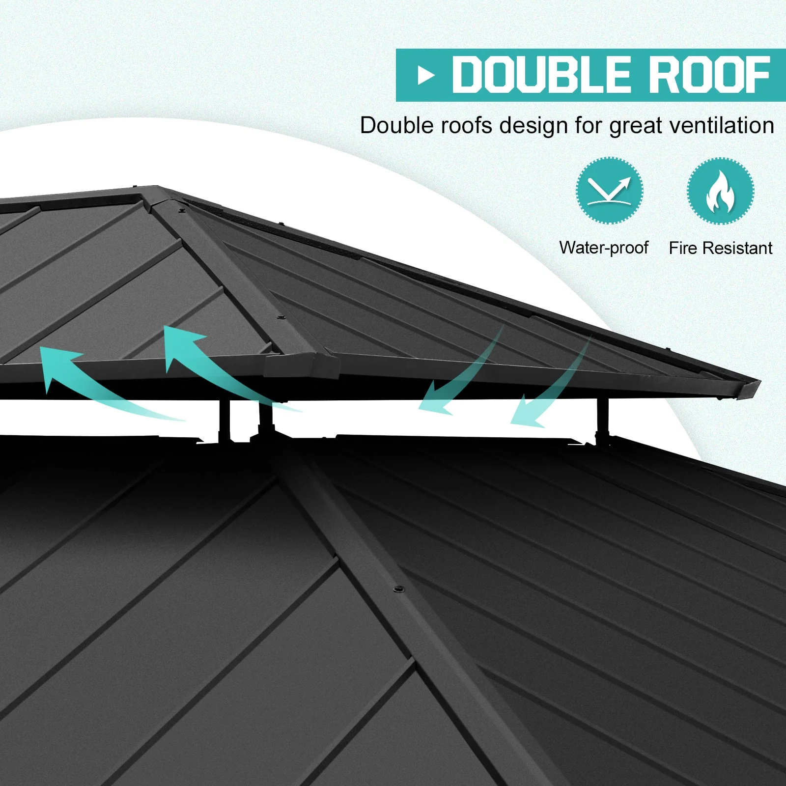 13x15 Cedar Wood Gazebo Hardtop Gazebo