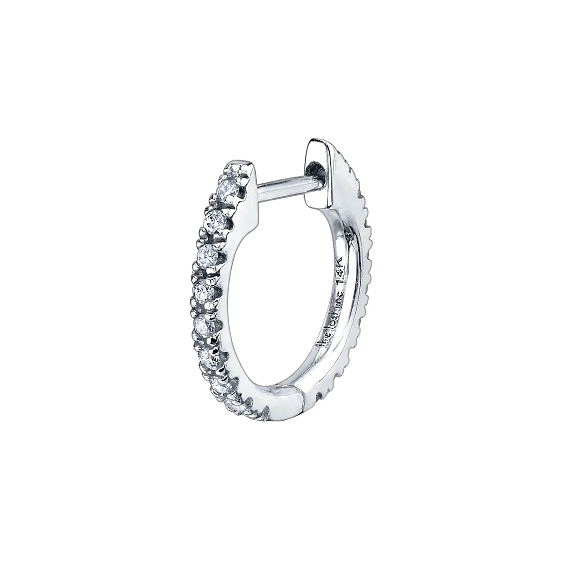 The Large Huggie - White?Diamond / 14k White Gold