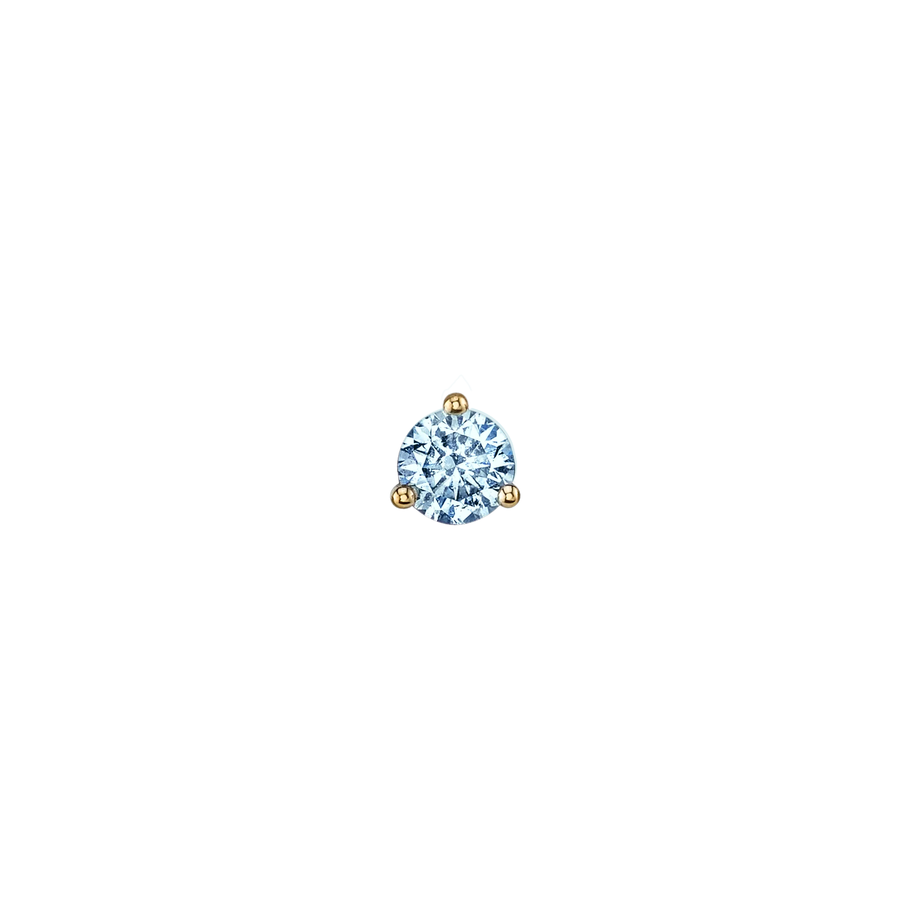 Round Stud #1 - Aquamarine / 14k Yellow Gold