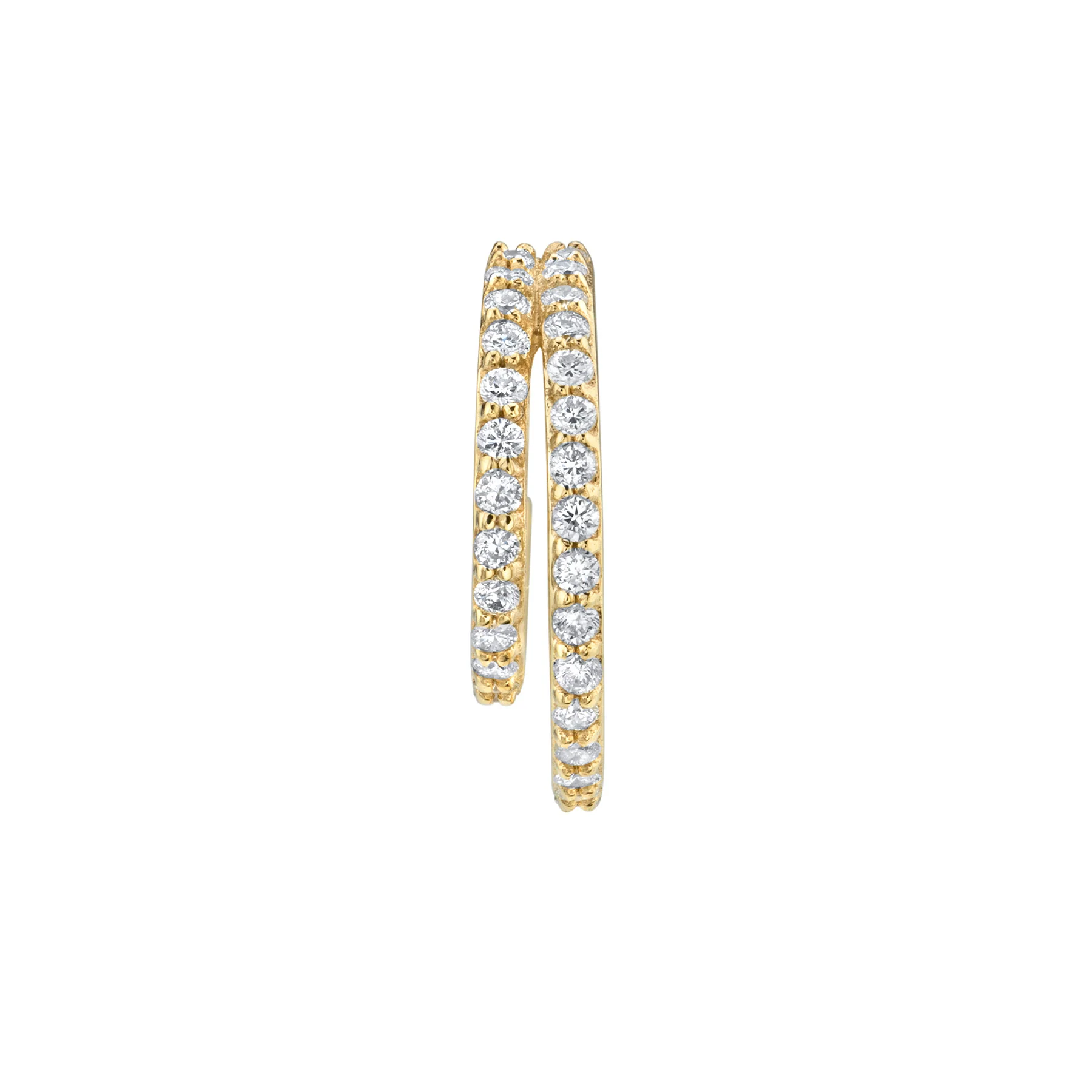 Double Pav��| Hoop - White Diamond / 14k Yellow Gold