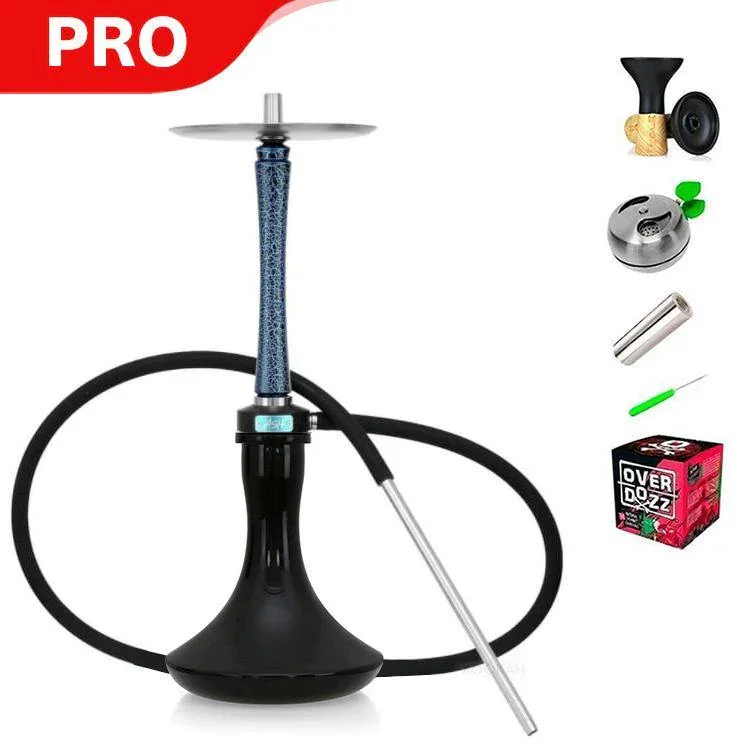 Ash Wood Hookah Haze Jungle Shisha Set - Blue