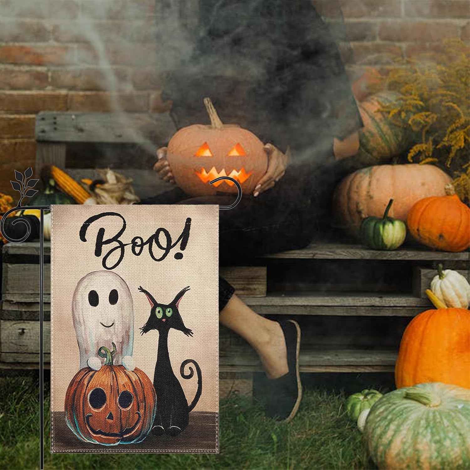 Halloween Garden Flag 12x18 Inch, Vertical Double Sided, 6Pcs