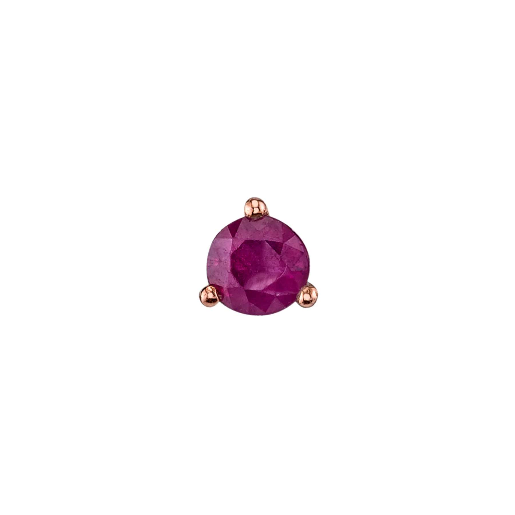 4.5mm Round Stud - Ruby / 14k Rose Gold
