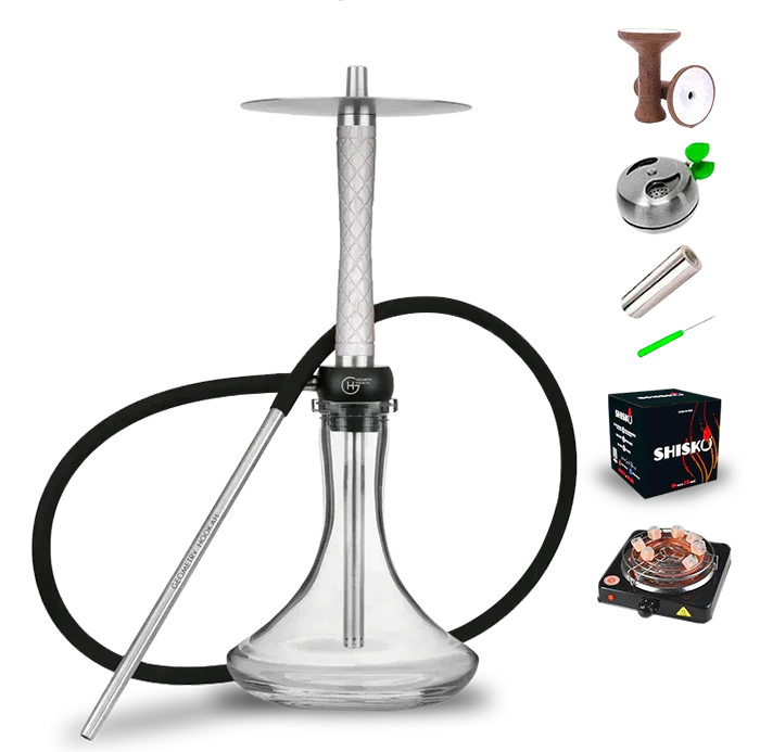 Geometry Hookah Little Bro - Rhombus White