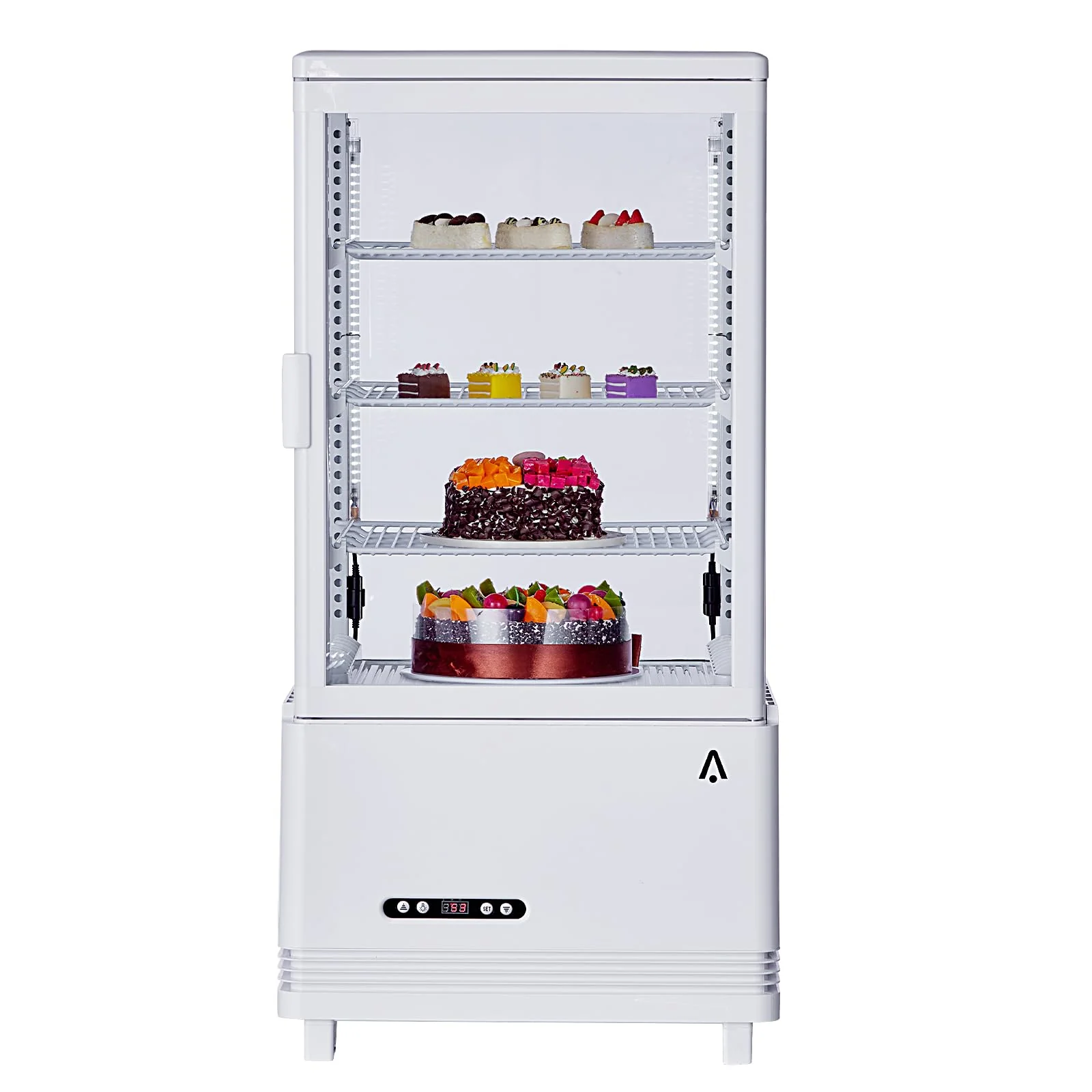 Garvee 2.4 Cu.Ft Glass Door Fridge, LED, Adjustable Shelves