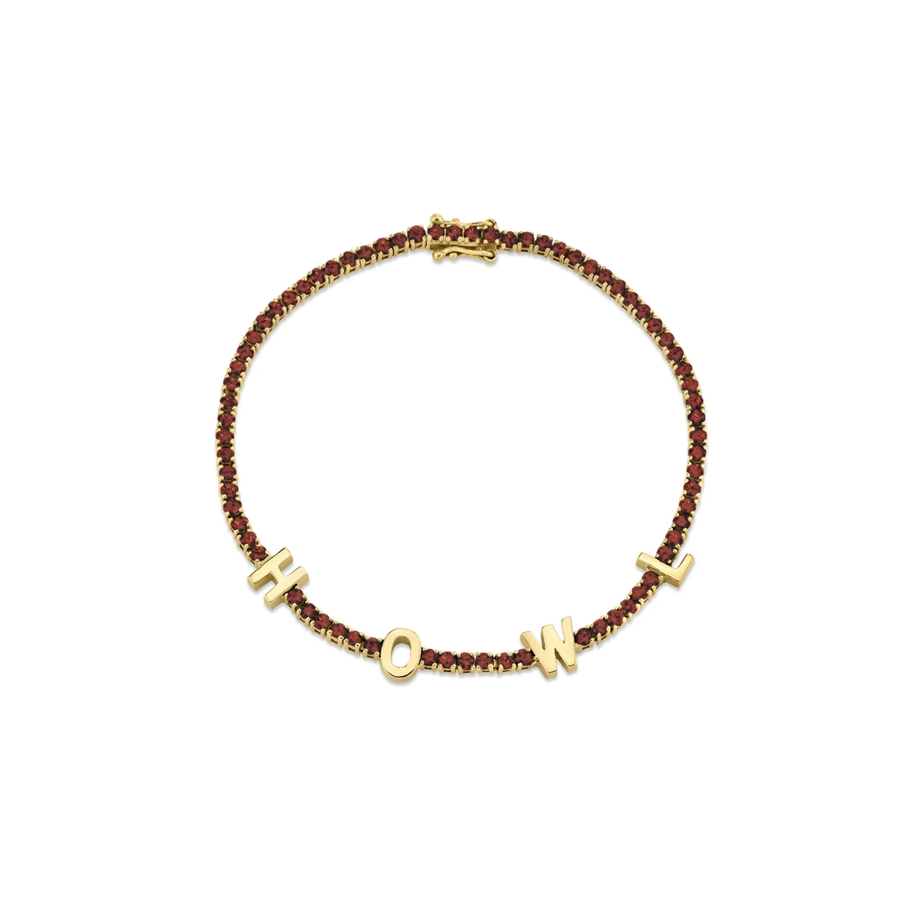 The Perfect Personalized Tennis Bracelet - Garnet / 14k Yellow Gold