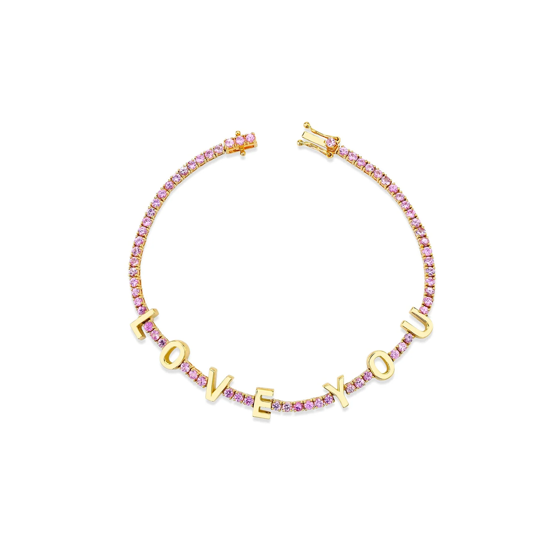 The Perfect Personalized Tennis Bracelet - Pink Tourmaline / 14k Yellow Gold