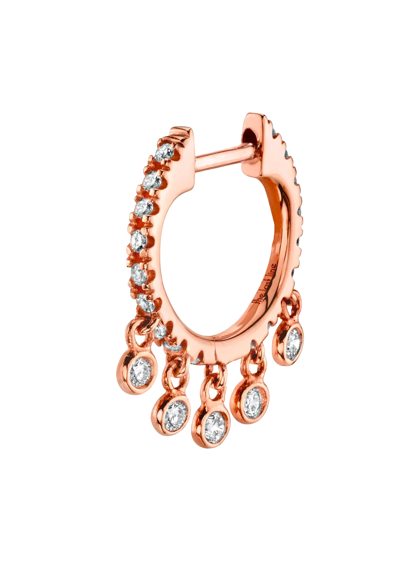 The Chandelier Huggie -?White Diamond / 14k Rose Gold