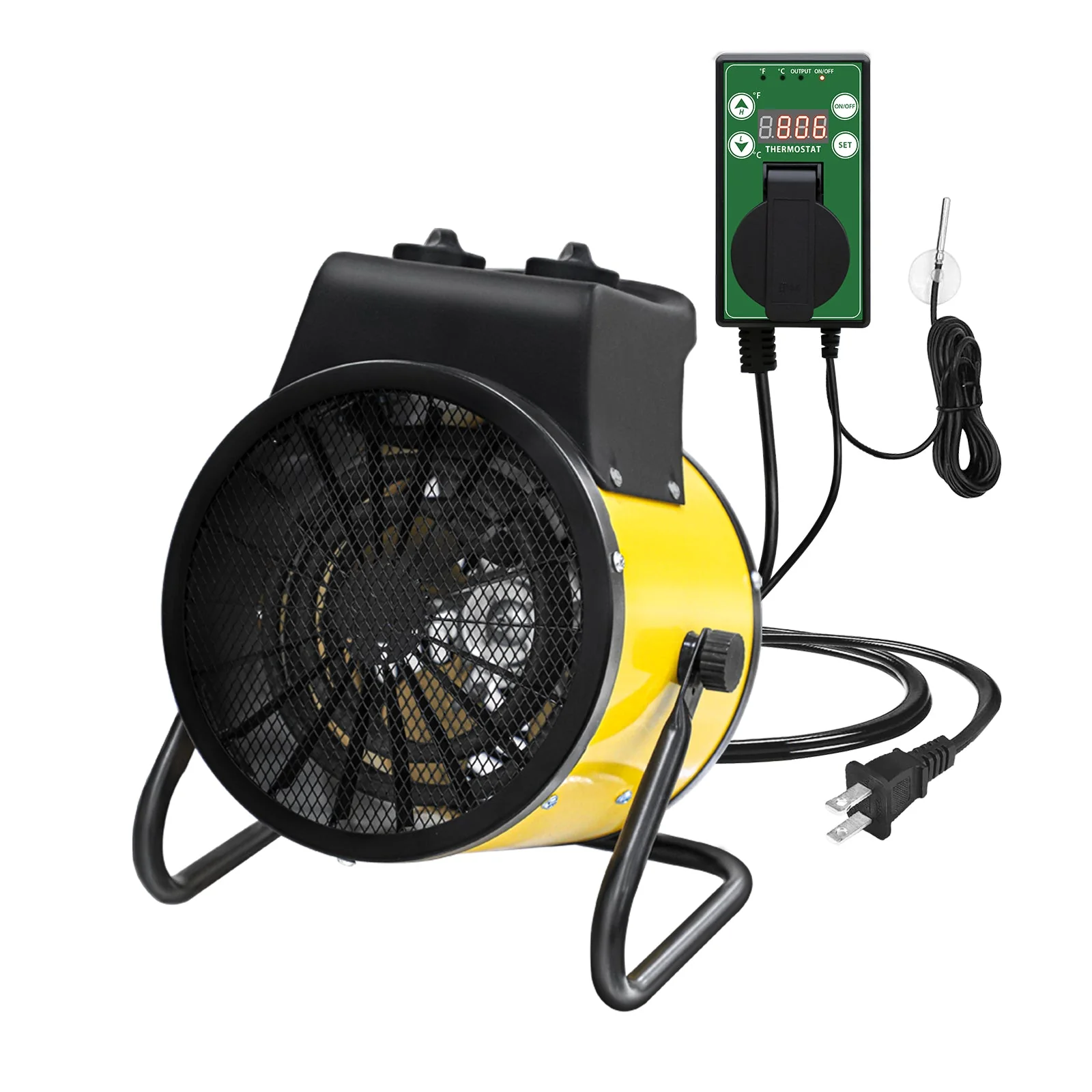 1500W Outdoor Heater with Thermostat, 1/2 Pack, Yellow