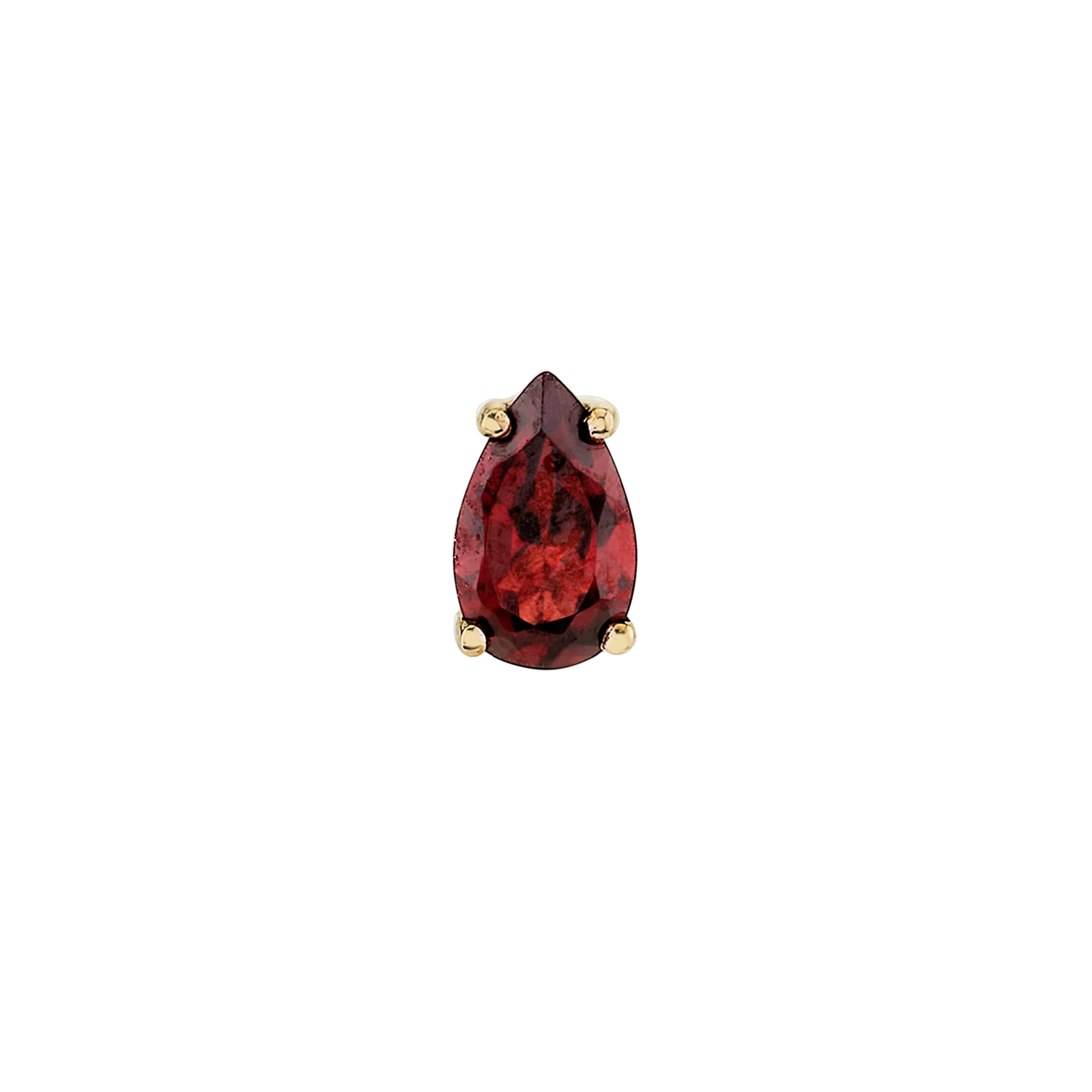 Pear Stud Earring - Garnet / 14k Yellow Gold