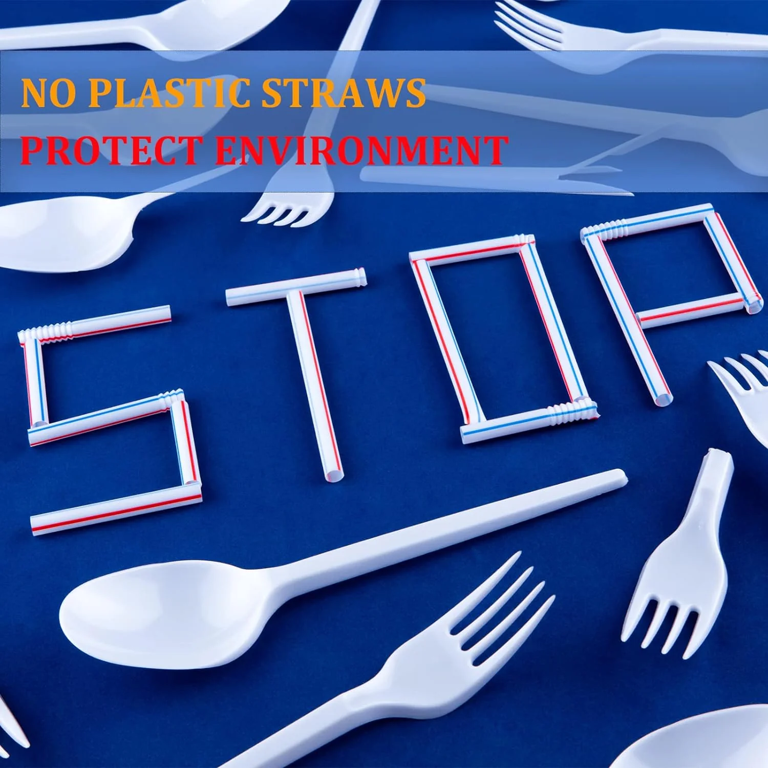 Biodegradable Compostable Individually Wrapped Straws, PLA Disposable Plant Based Eco Friendly Straws 8.25