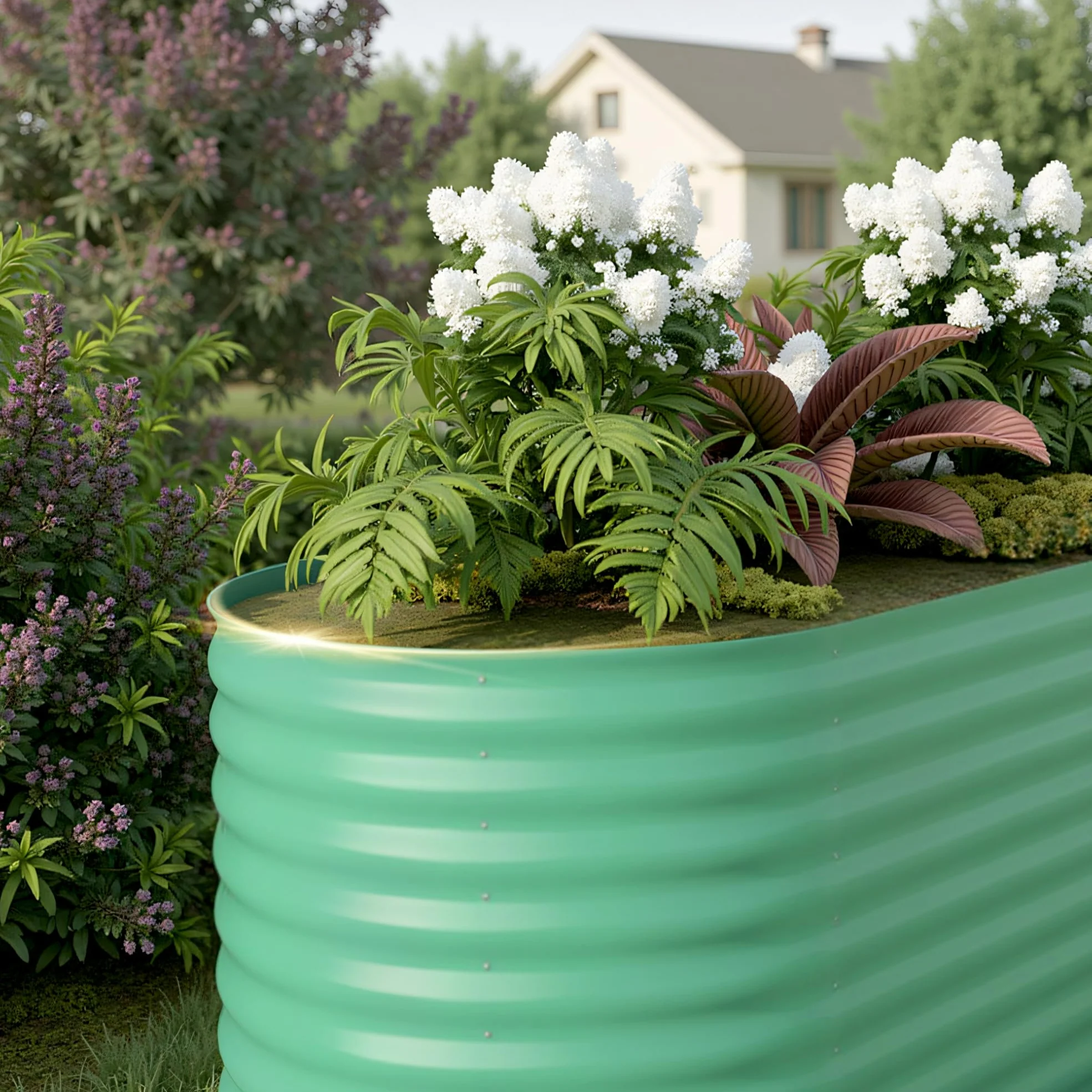 Garvee 2 Pcs 8' X 2' X 2' alvanized Steel Raised Garden Beds, Rust-Resistant Green Planter Boxes, Deep Outdoor Kit for Vegetables & Flowers, Green