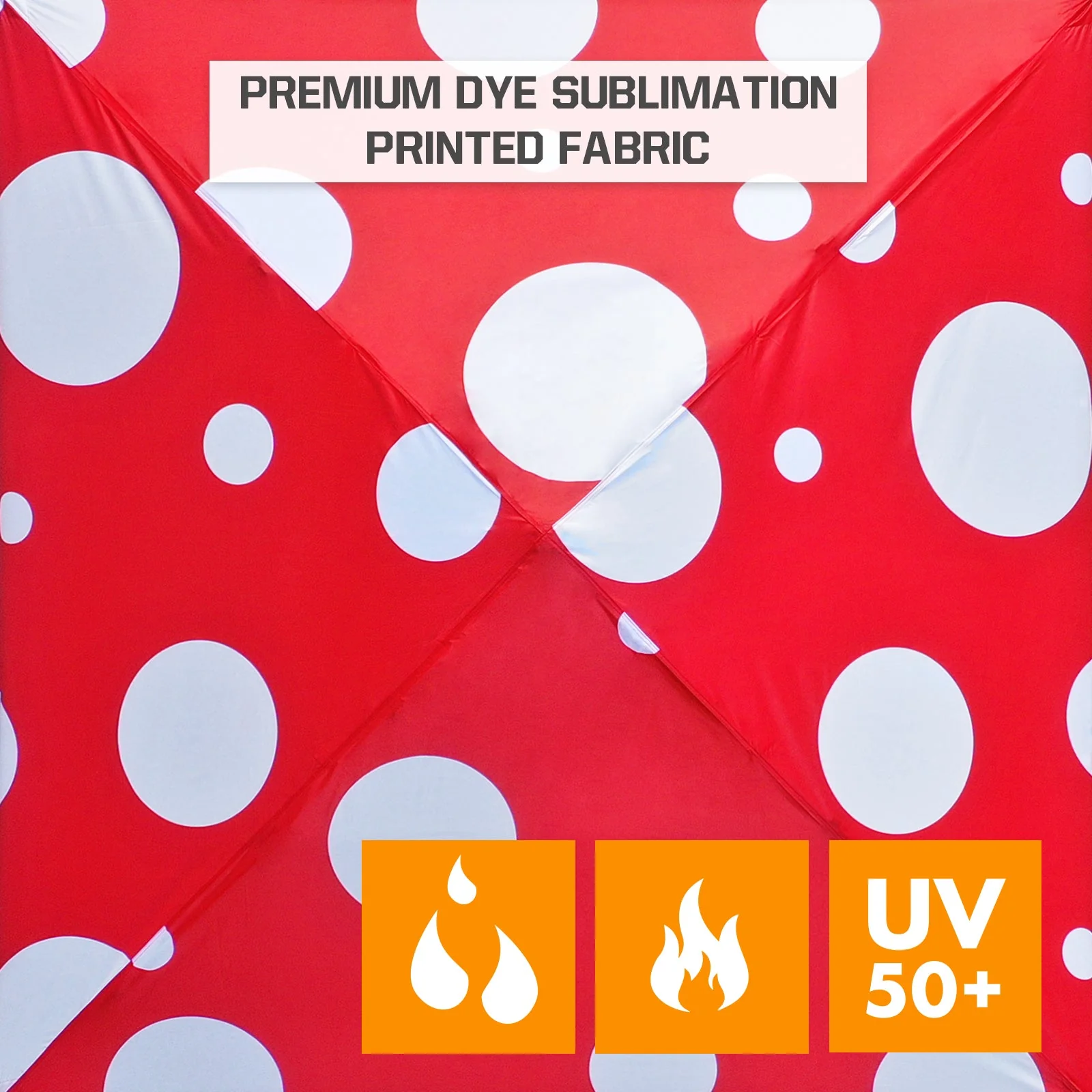 10x10 Slant Leg Pop-up Canopy Tent, 10x10 Base 8x8 Top (Red Mushroom)