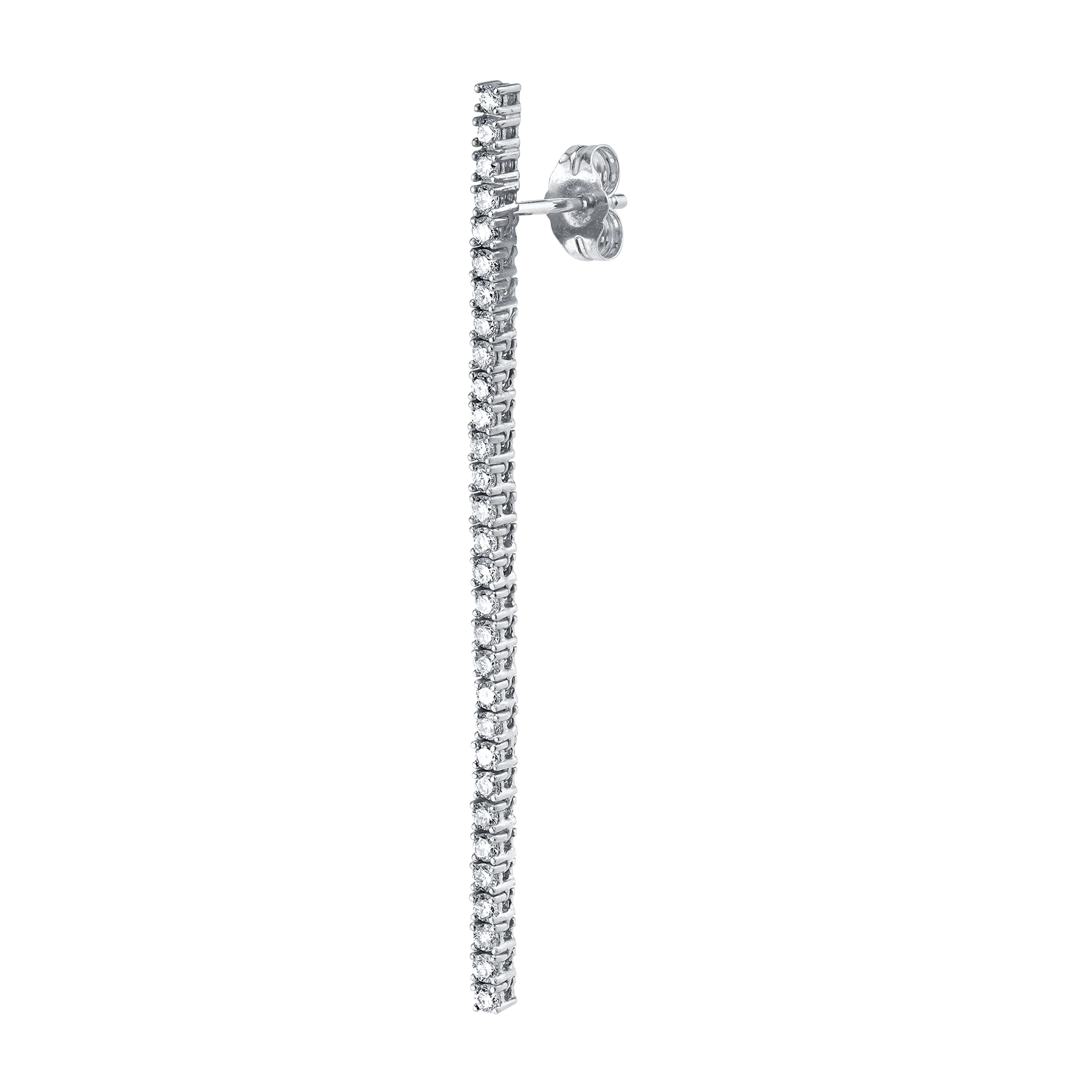 Tennis Earring - White Diamond / 14k White Gold