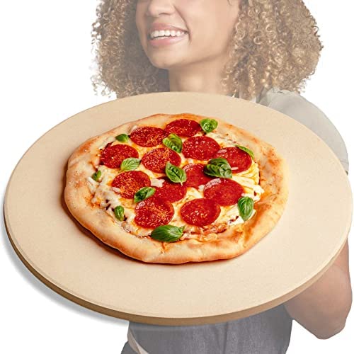 Durable Pizza and Baking Stone for Oven and Grill, Includes Recipe E-Book & Cleaning Scraper