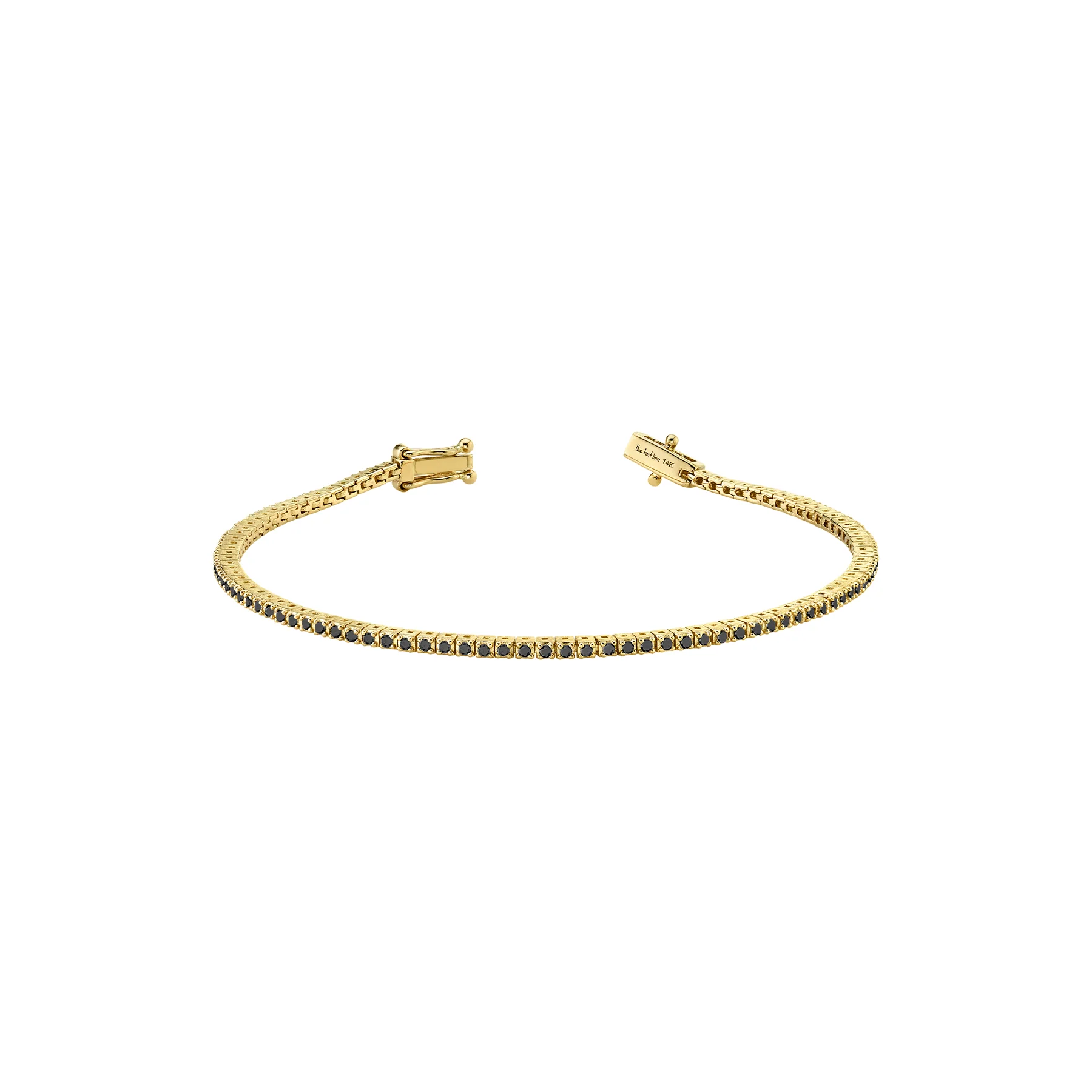 Petite Tennis Bracelet - Black Diamond / 14k Yellow Gold
