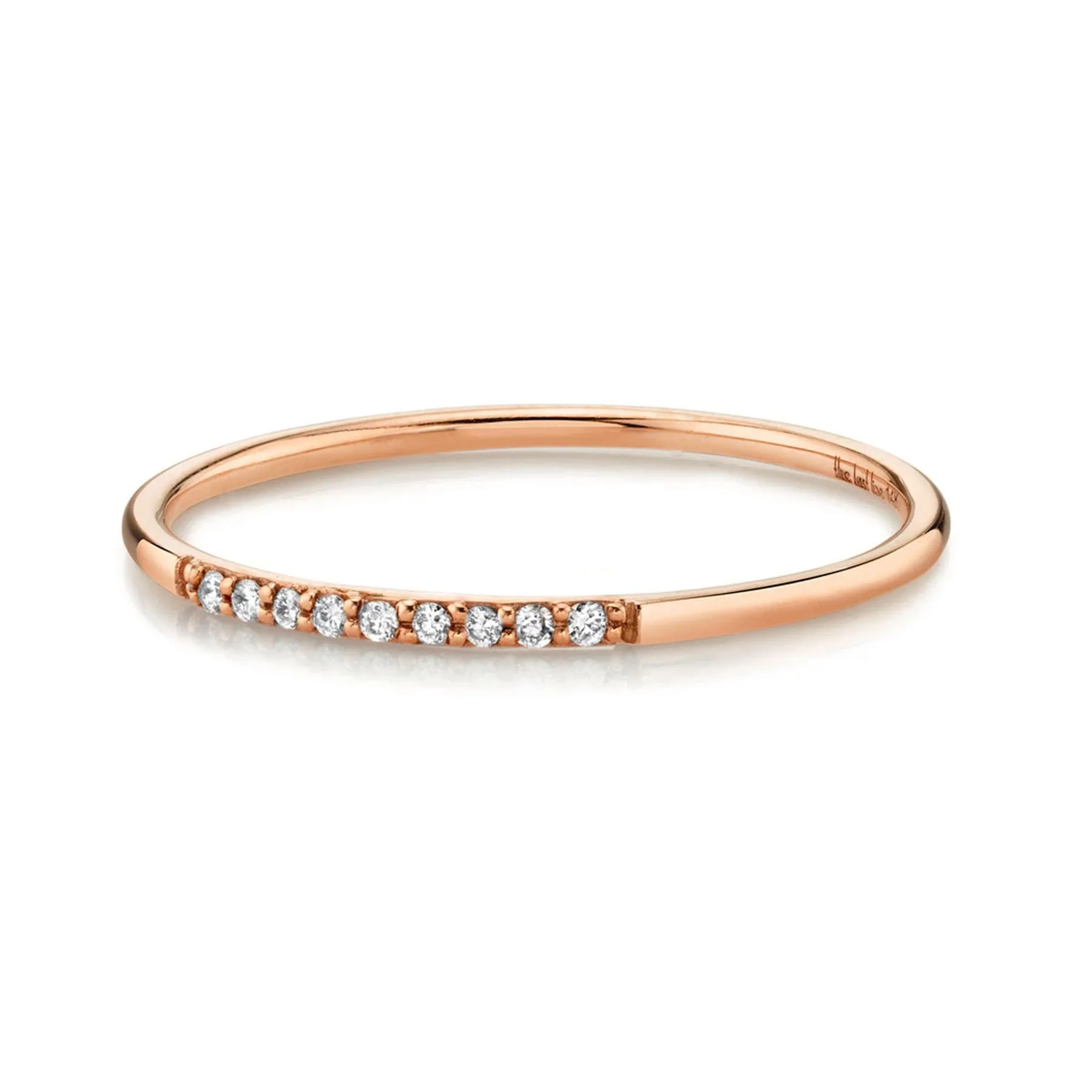 Partial Eternity Band - White Diamond / 14k Rose Gold