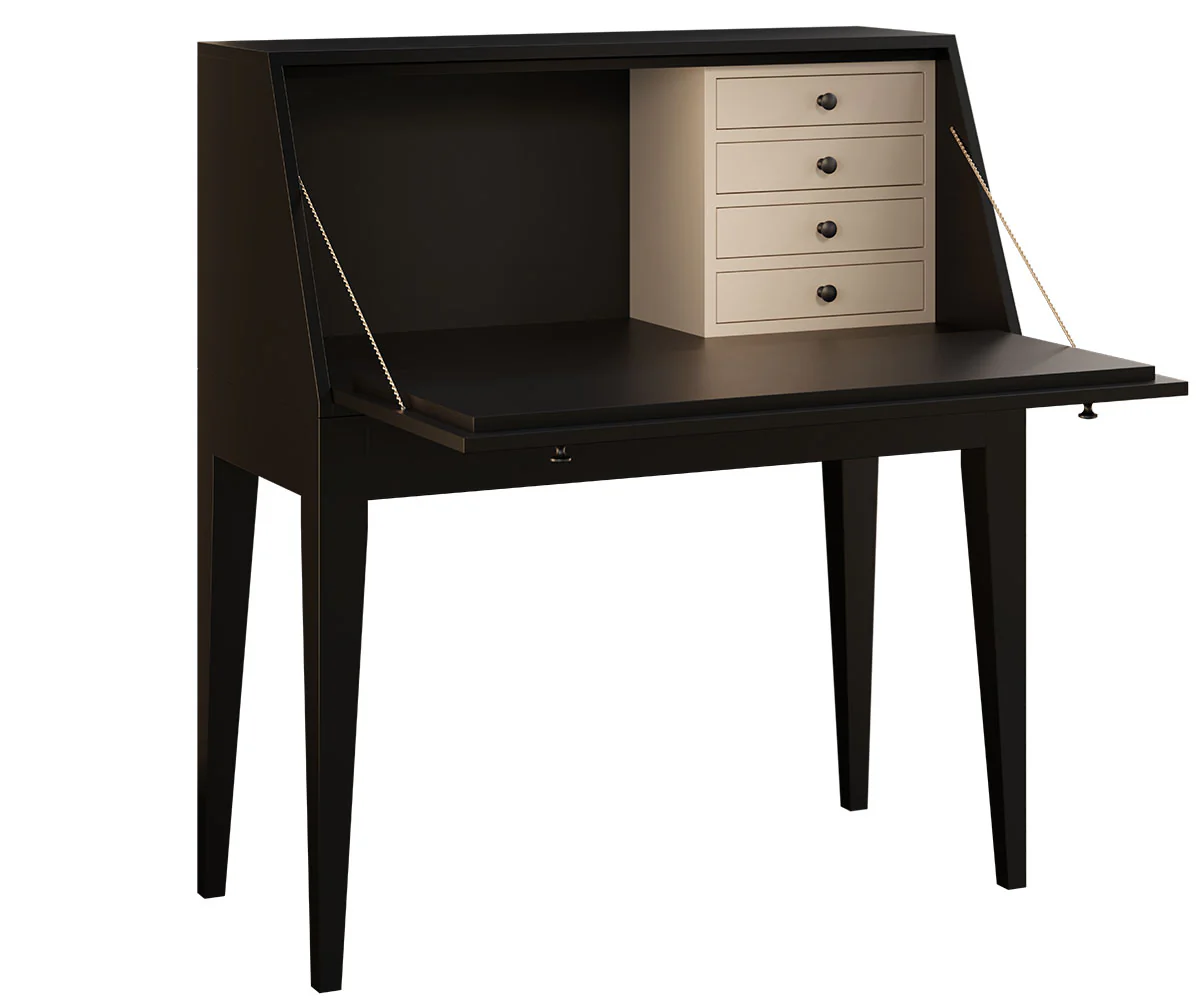 Amish Mid Century Desk With Flip Down Lid