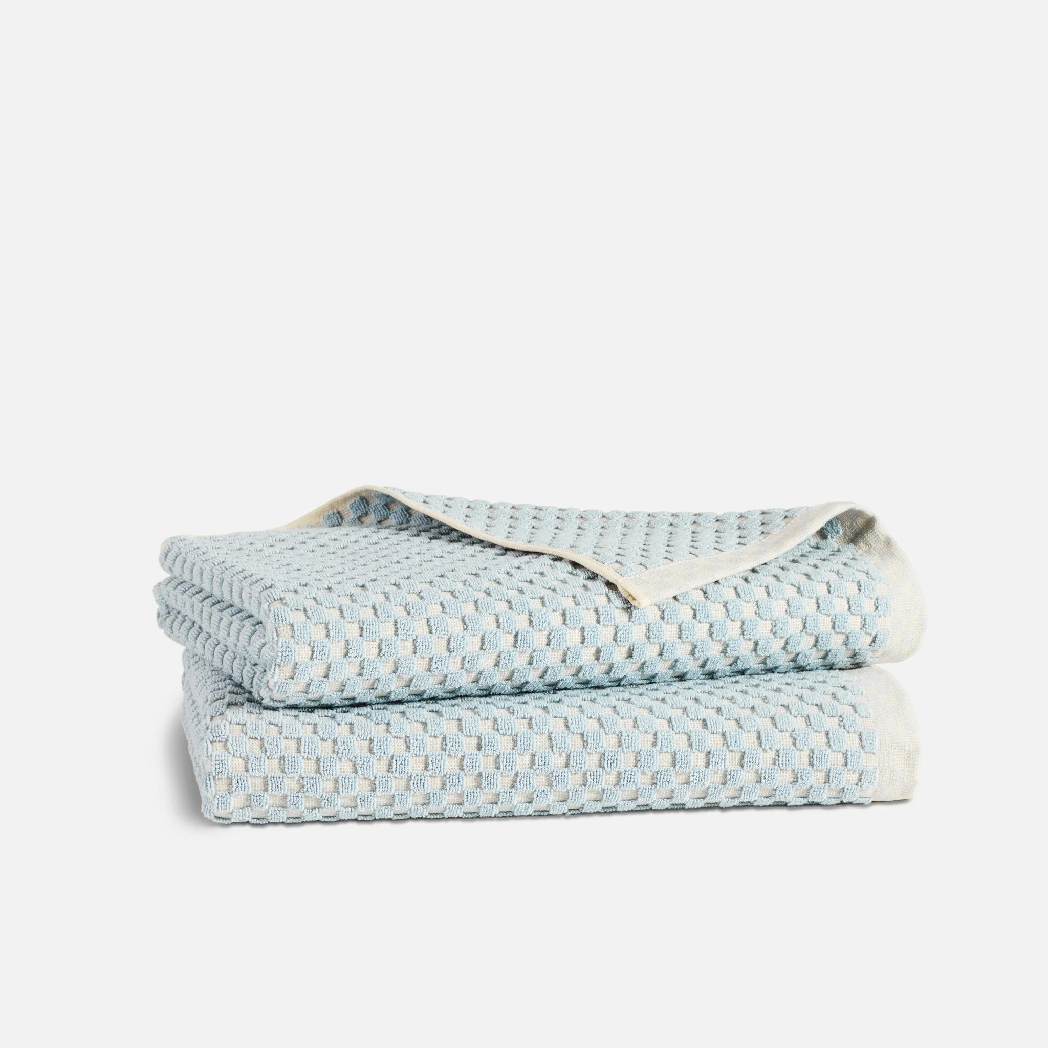 Checkered Jacquard Bath Towels - Last Call