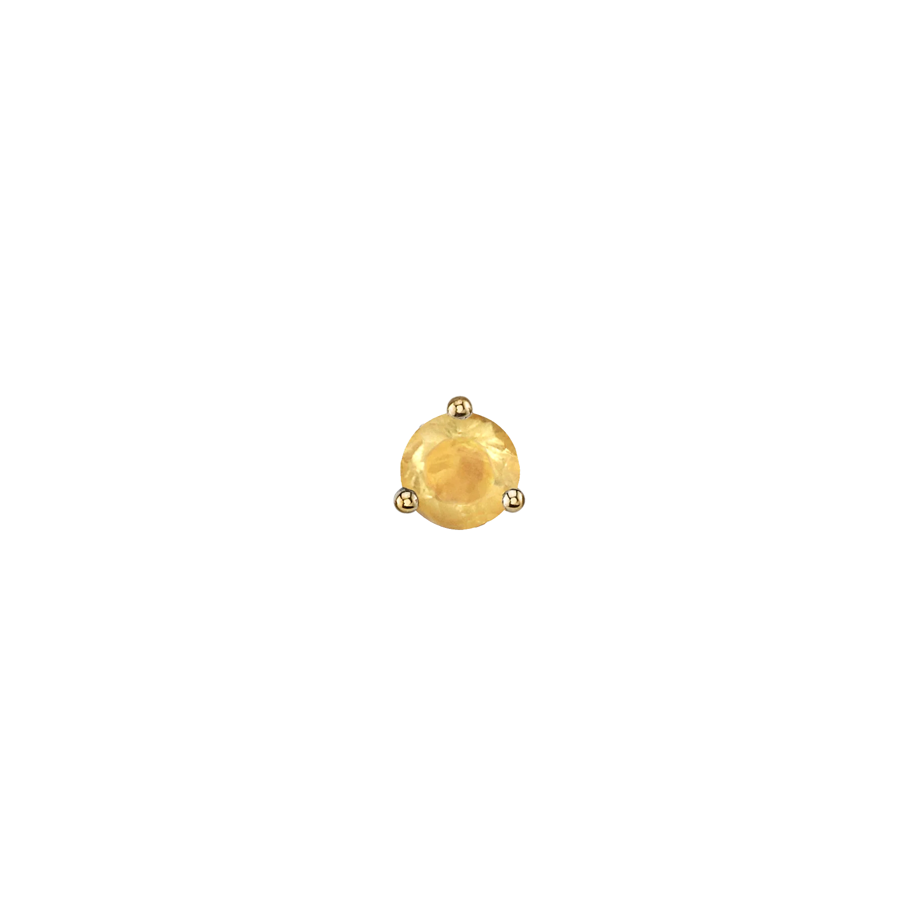 Round Stud #1 - Citrine / 14k Yellow Gold