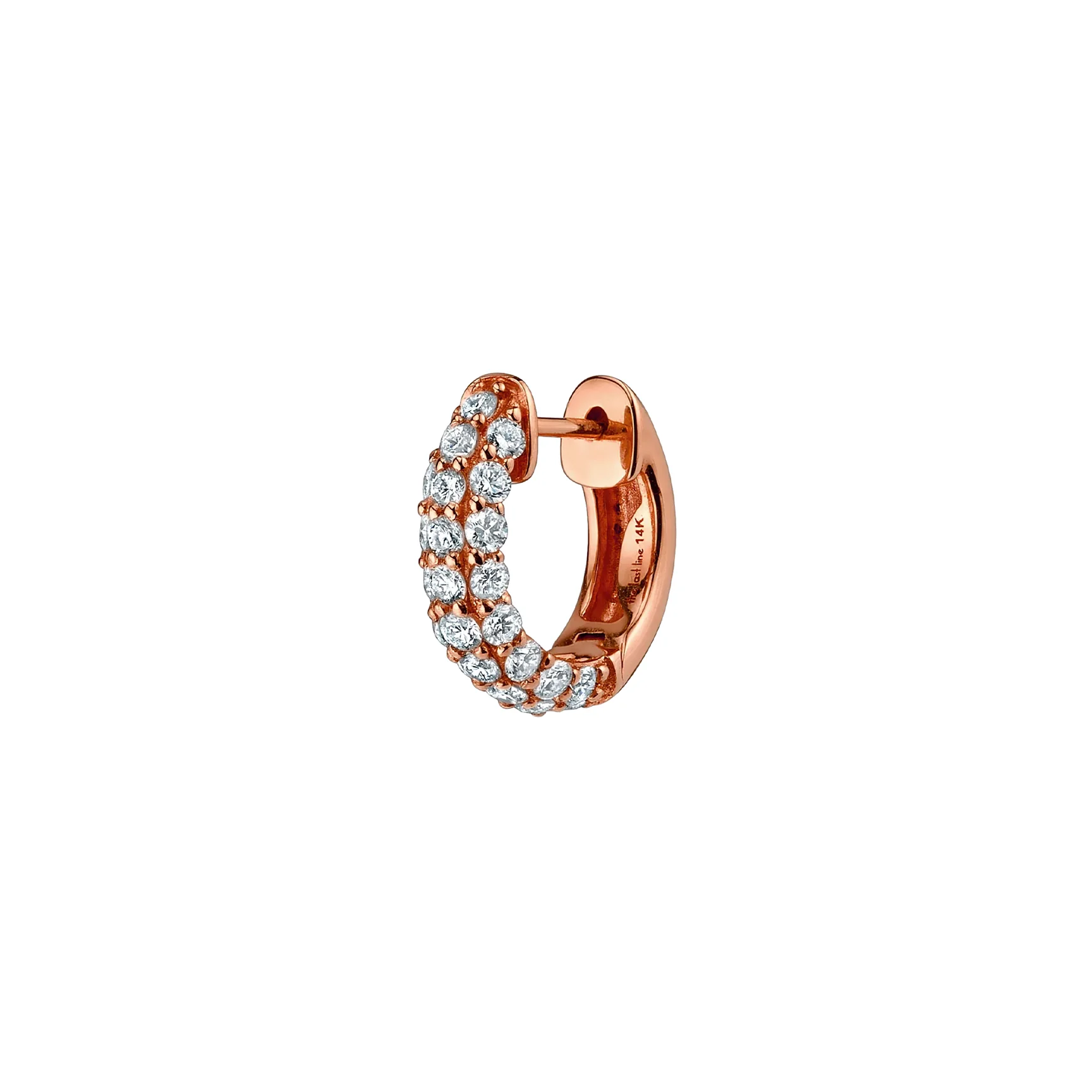 Pav��| Wide Hoop #4 - White Diamond / 14k Rose Gold