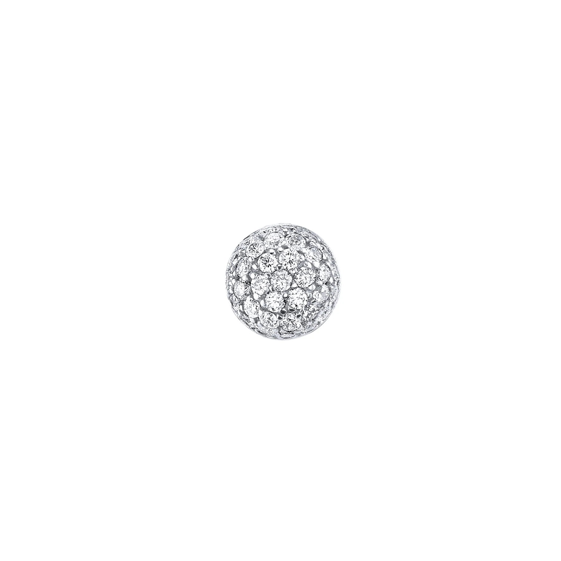 Pav��| Stud #2 - White Diamond / jk 14k White Gold