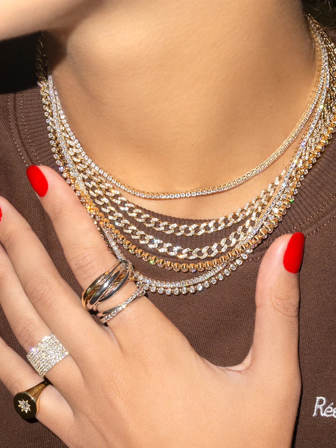 Curb Link Necklace - White Diamond / 14k Yellow Gold