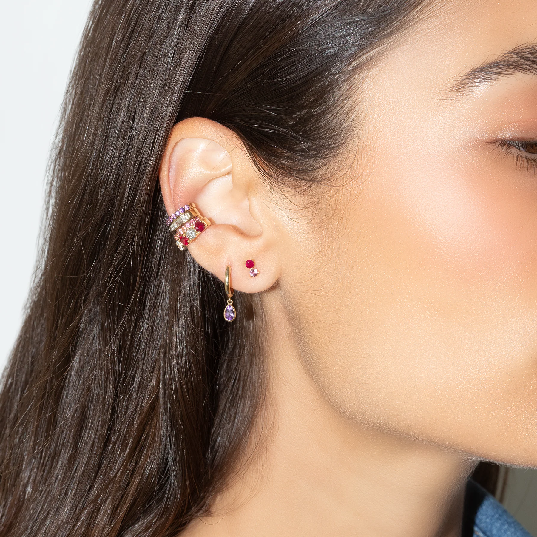 Perfect Ear Cuff - Amethyst / 14k Yellow Gold