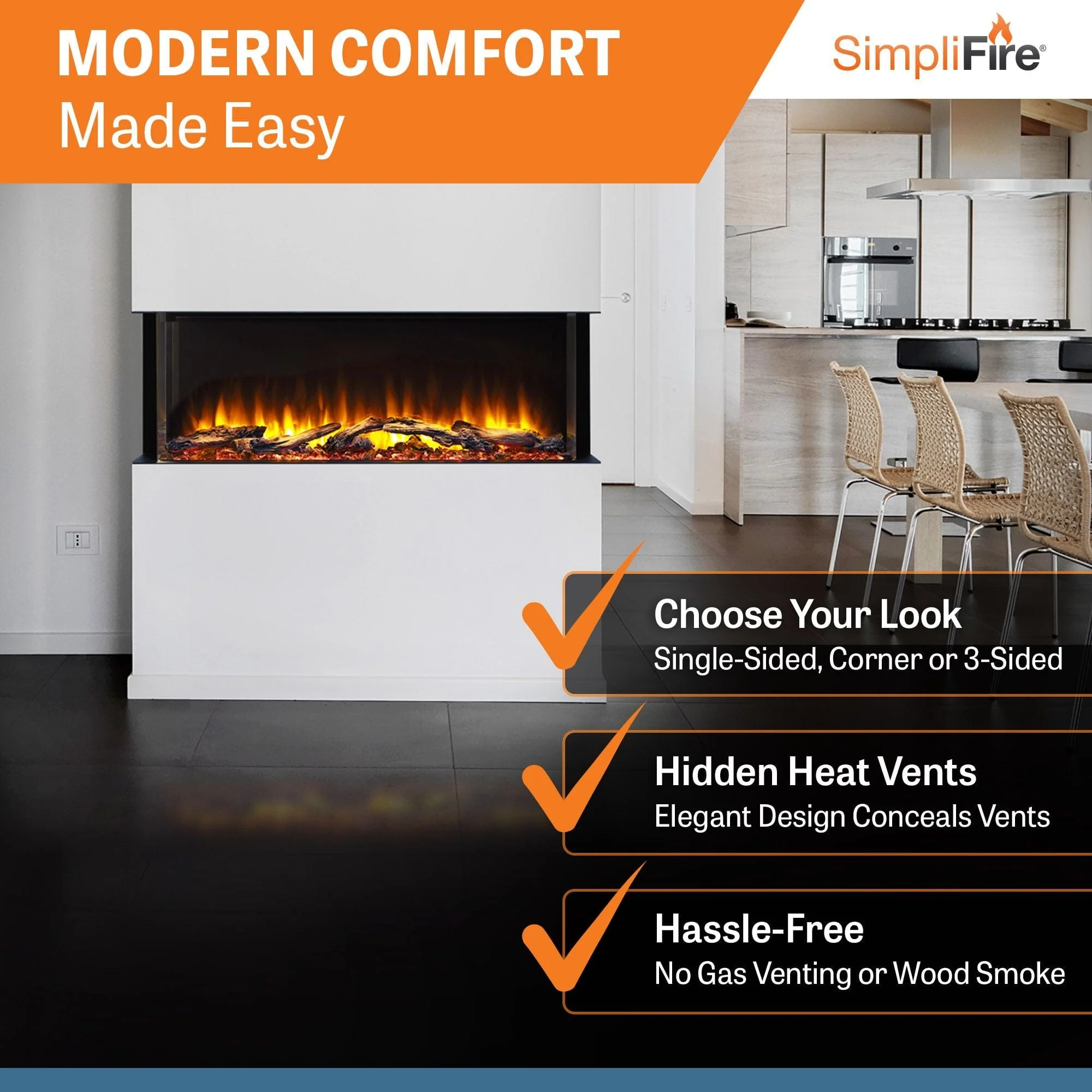 SimpliFire 43-In Scion Trinity Linear Electric Fireplace