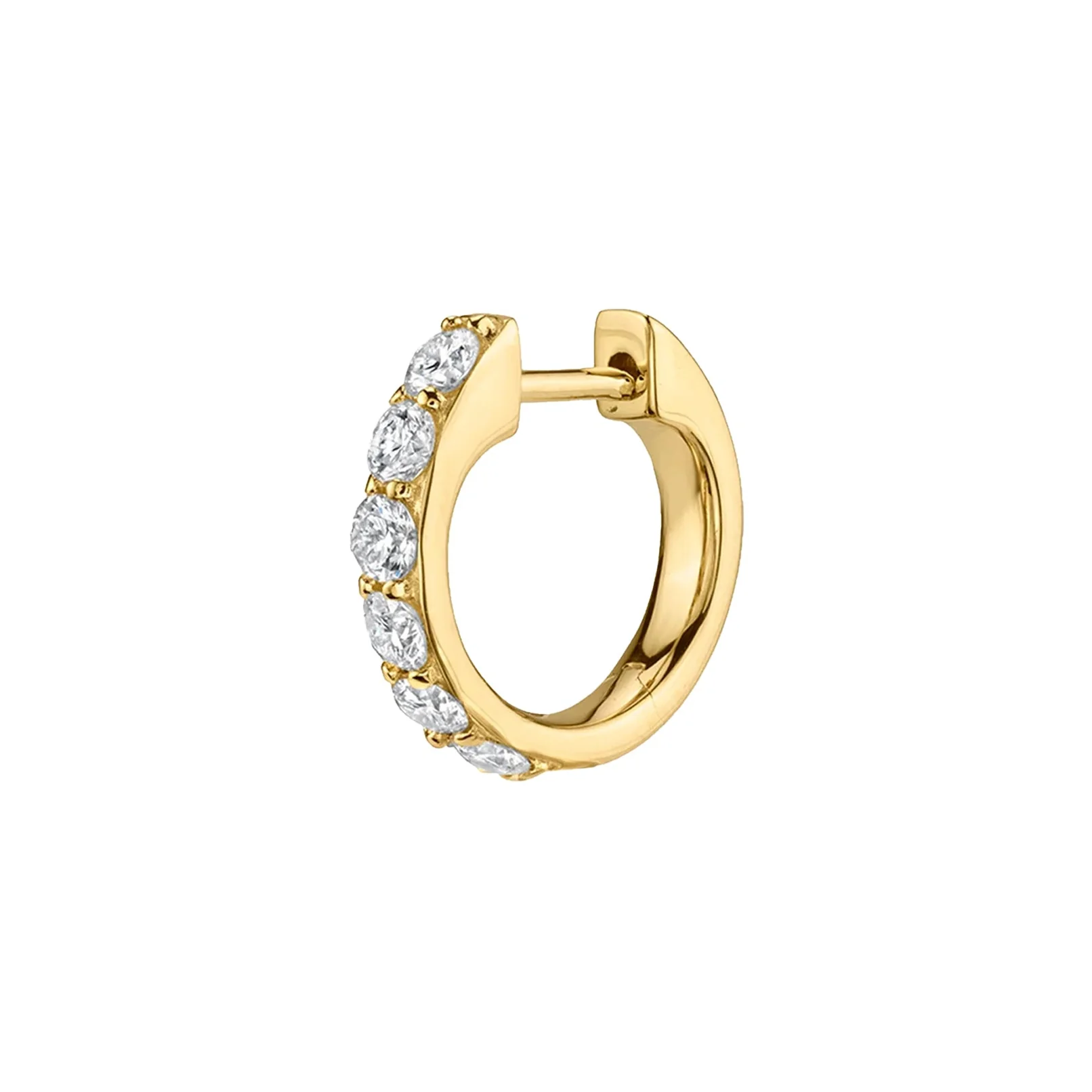 The Large Biggie - White Diamond / 14k Yellow Gold