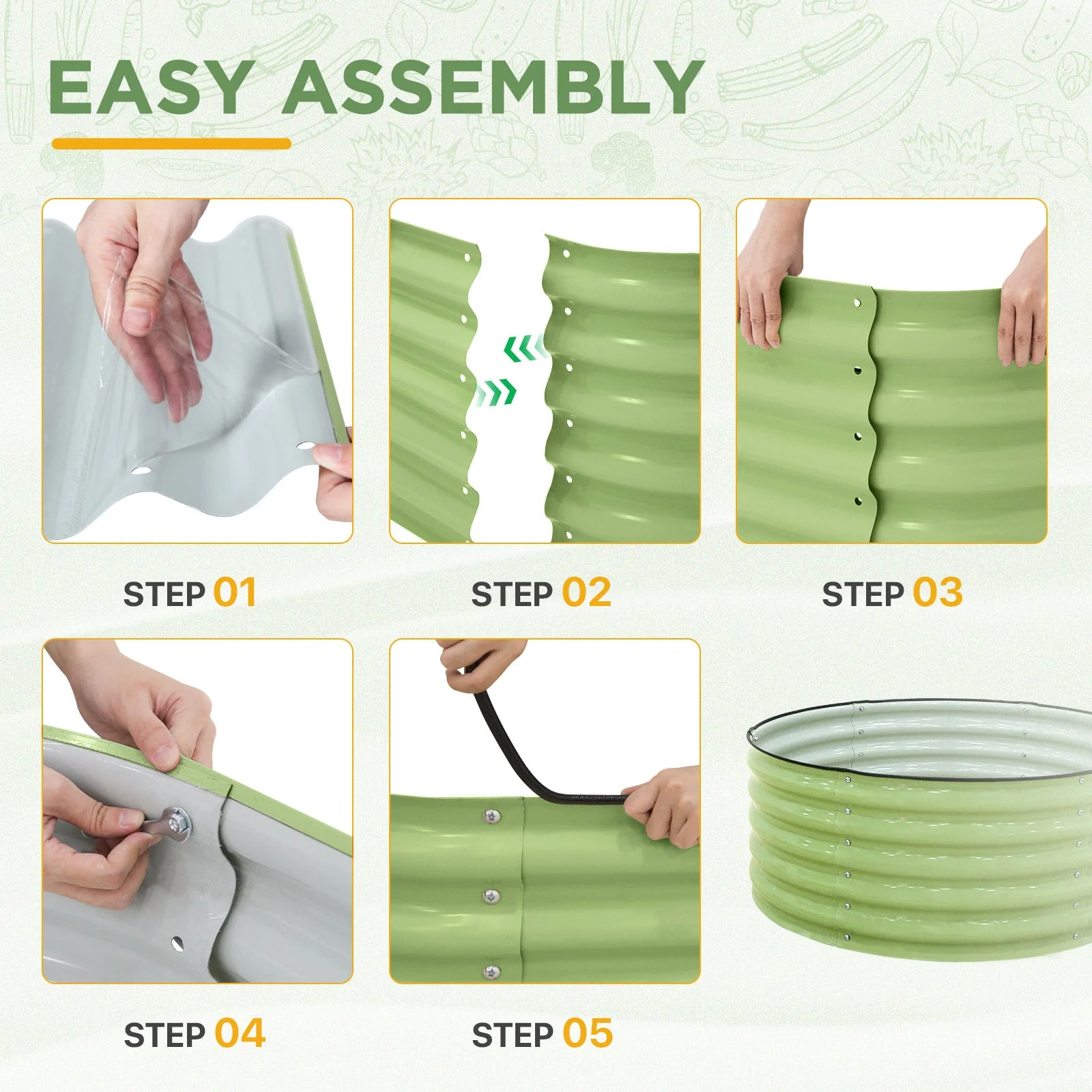 42'' Round 17'' Tall Raised Garden Bed Planter