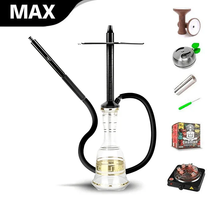 HJ SAOCCA Hookah with Bohemian Base Shisha Set - Black