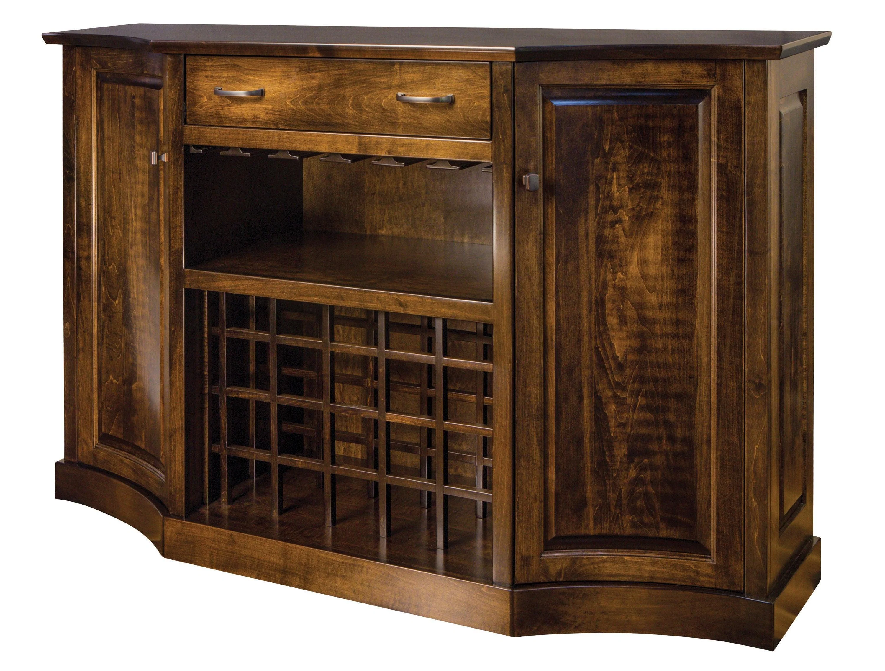 Amish Kimberley Two Drawer Two Door Wine Cabinet