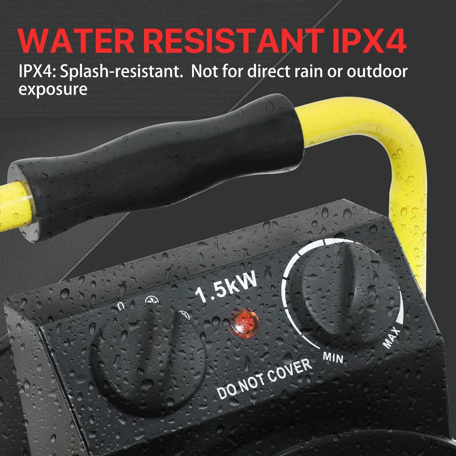 1500W Greenhouse Heater, 1/2 Pack, Black