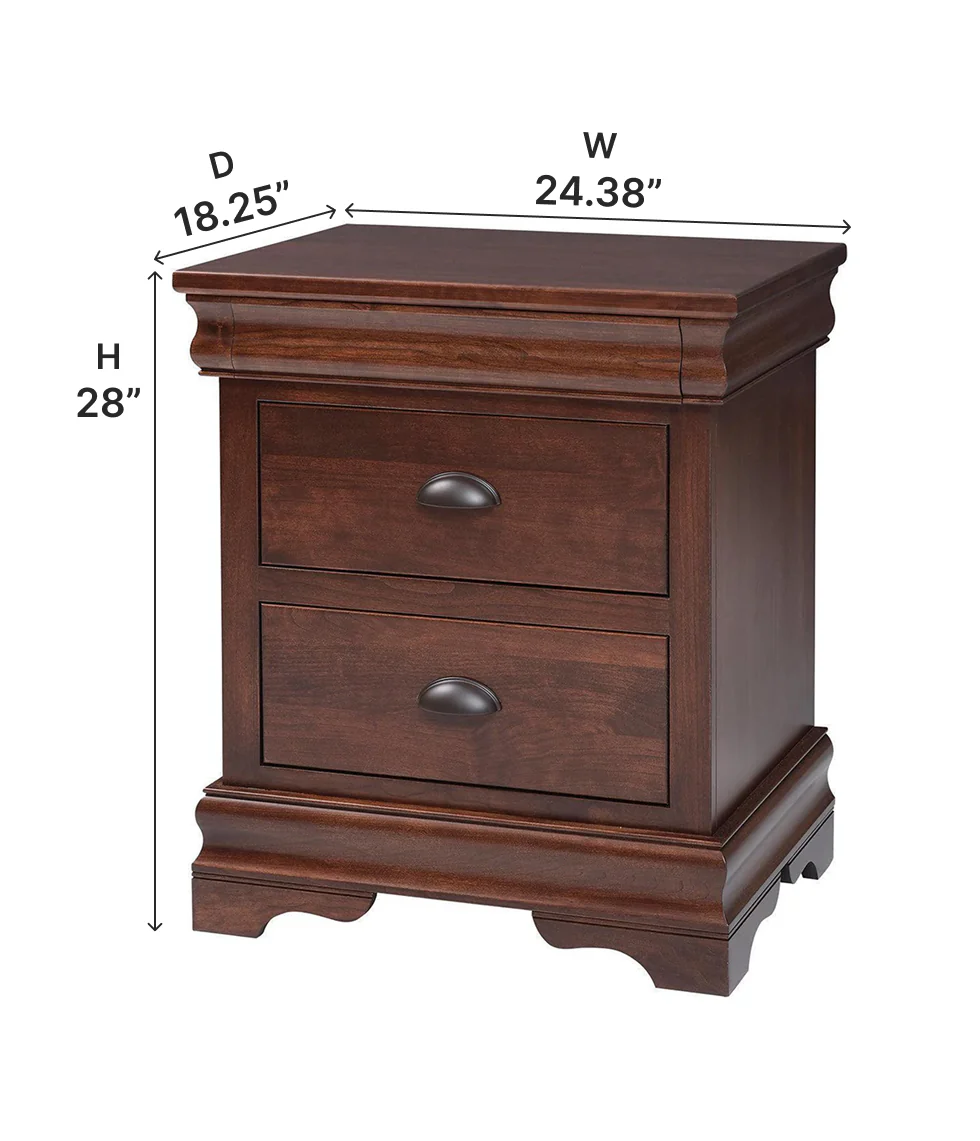 Amish Luxembourg Two Drawer Nightstand