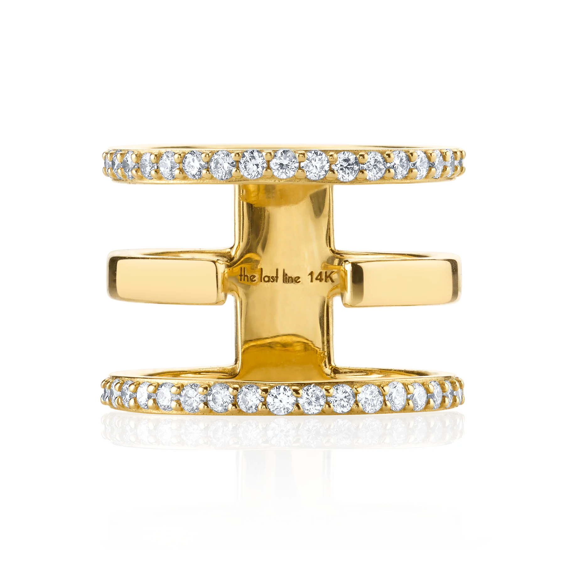 Split Band - White Diamond / 14k Yellow Gold