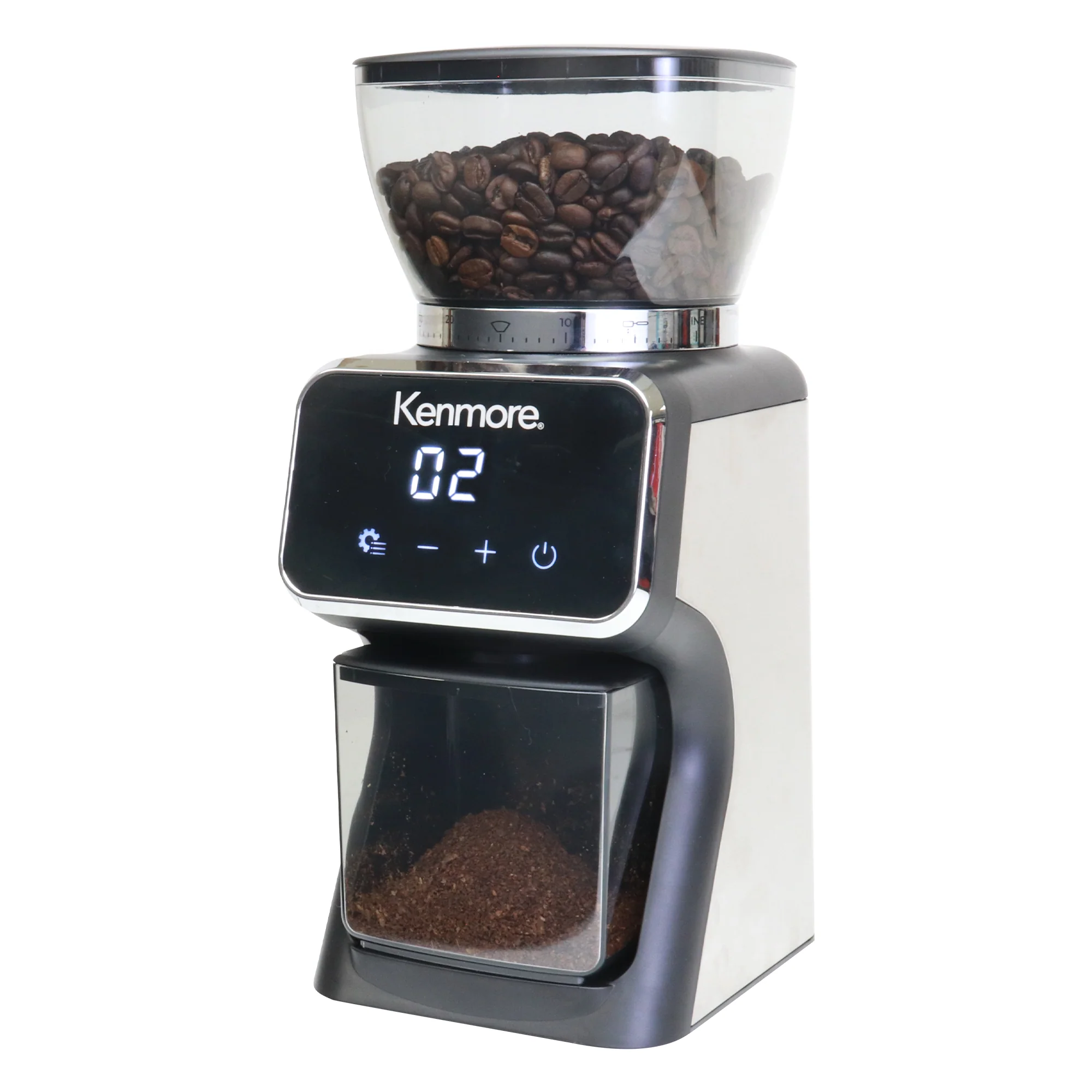 Kenmore Digital Conical Burr Coffee Grinder | 30 Grind Sizes (Fine To Coarse) | Smart Dosing By Cup, Time Or Portafilter | Precise Grinding For French Press Drip Coffee Espresso Pour Over & Cold Brew