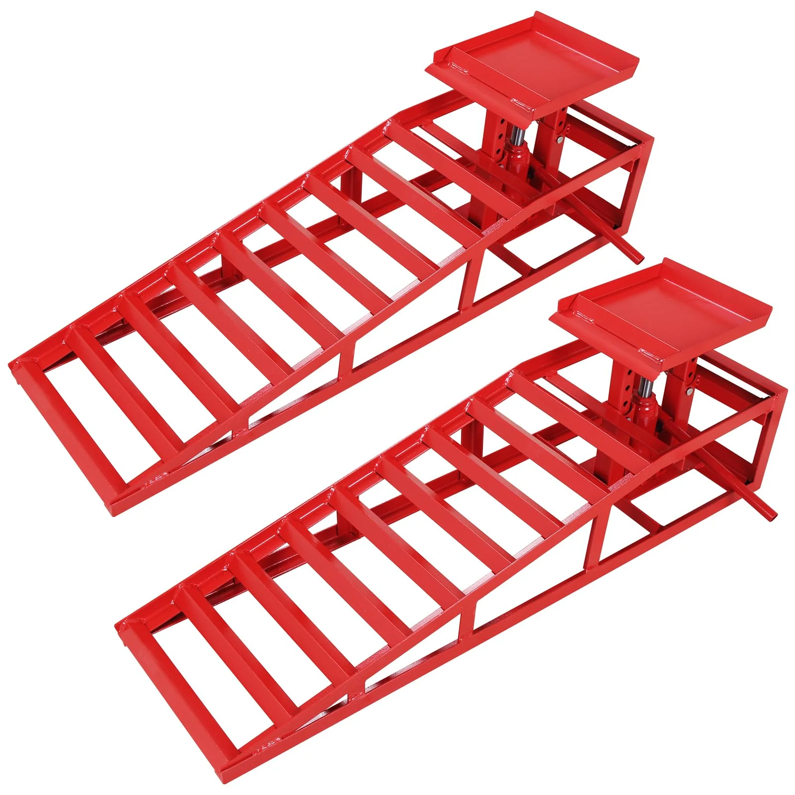 Garvee 2 Pack Hydraulic Car Ramps Truck Ramps Lifts 5T 10000lbs Car Trailer Garage Vehicle Ramps Lifts for Car Repair Red