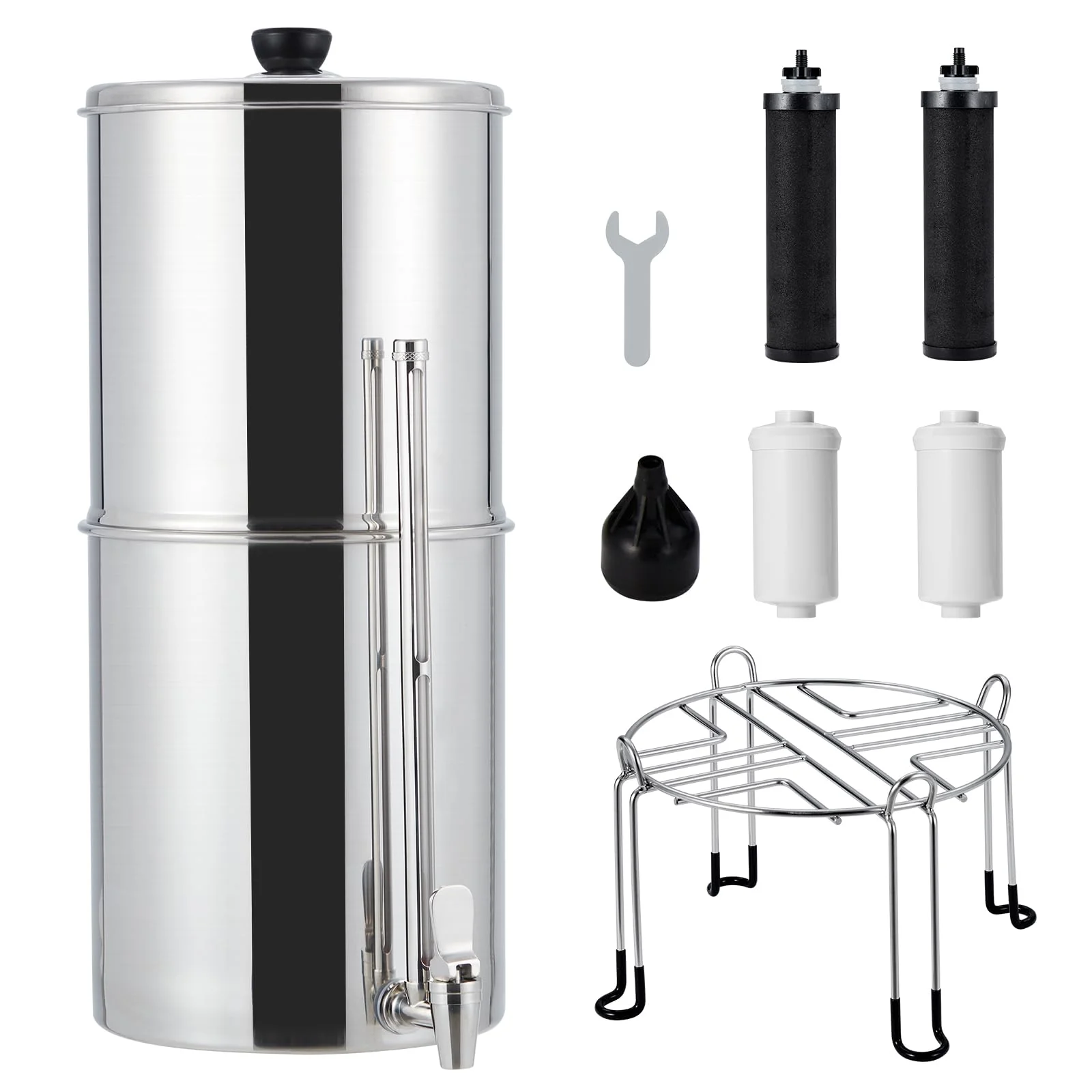 Garvee 2.25G Stainless-Steel Gravity Water Filter System for Camping/Home