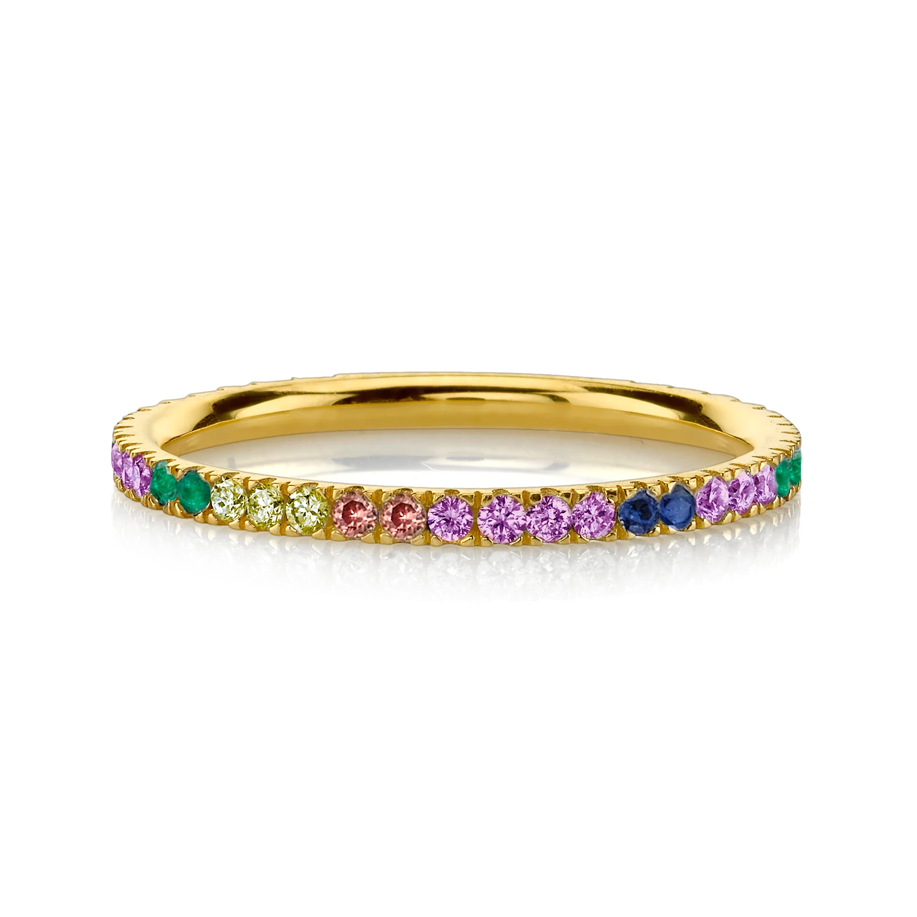 Perfect Eternity Band - Rainbow / 14k Yellow Gold