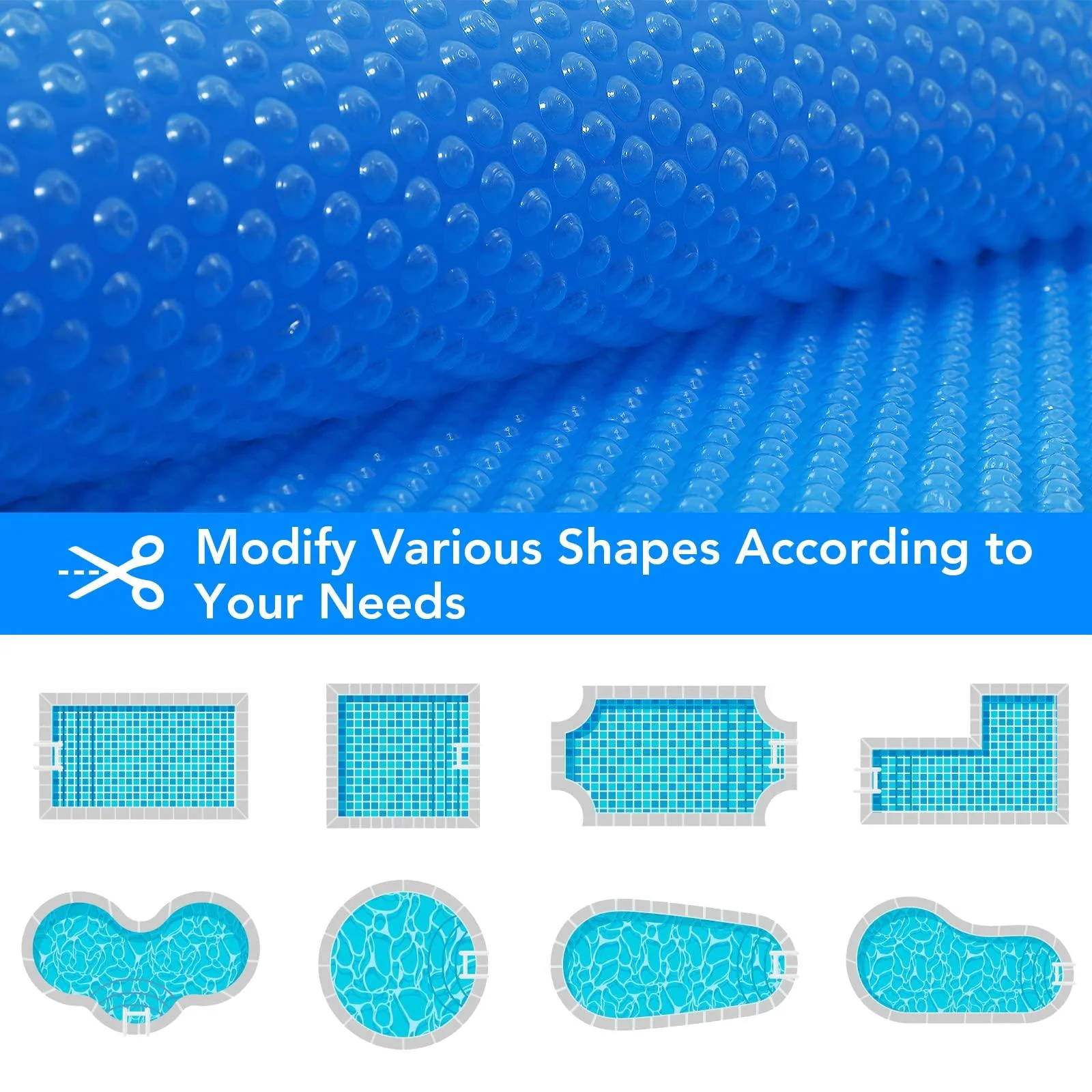 Garvee 18Ft x 36Ft Solar Pool Cover - Heat Retaining, Water Saving - UV-Resistant LDPE, Heavy-Duty - Rectangular Pools - In-Ground & Above-Ground