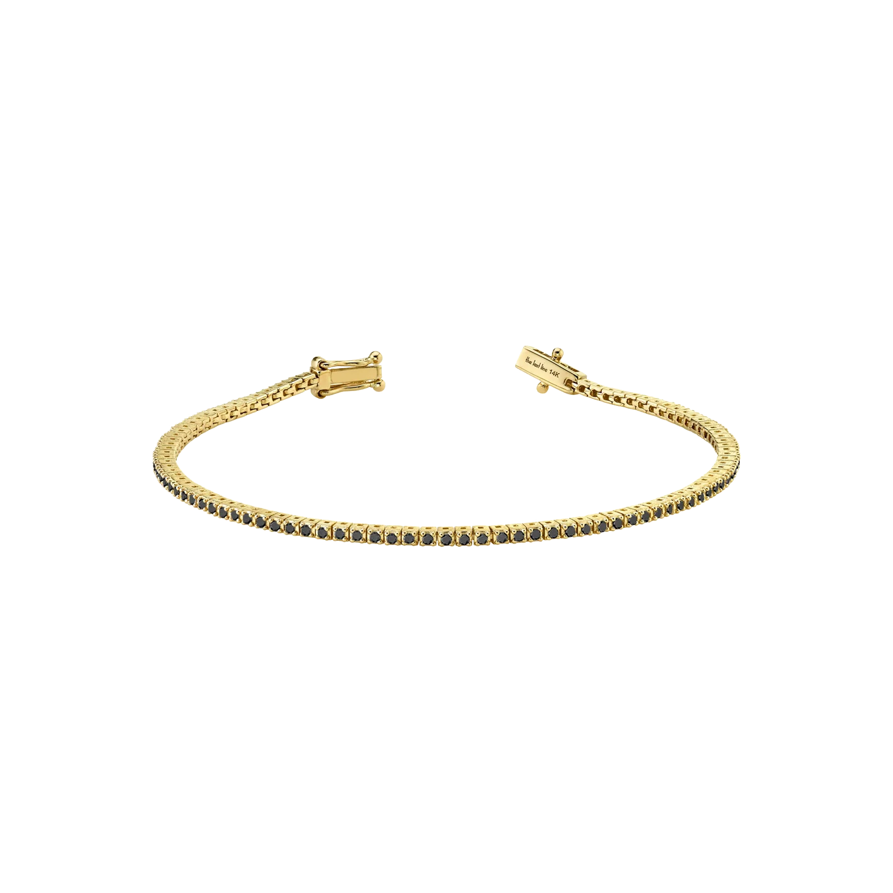 Petite Tennis Bracelet - Black Diamond / 14k Yellow Gold