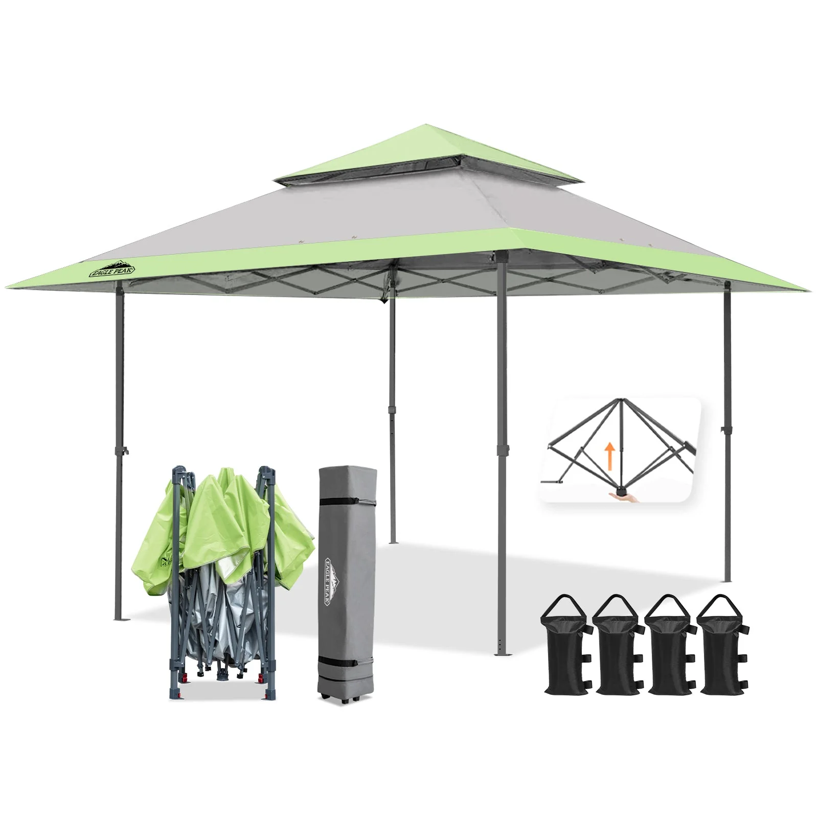 13x13 Straight Leg Pop Up Canopy Tent with 169 sqft of Shade